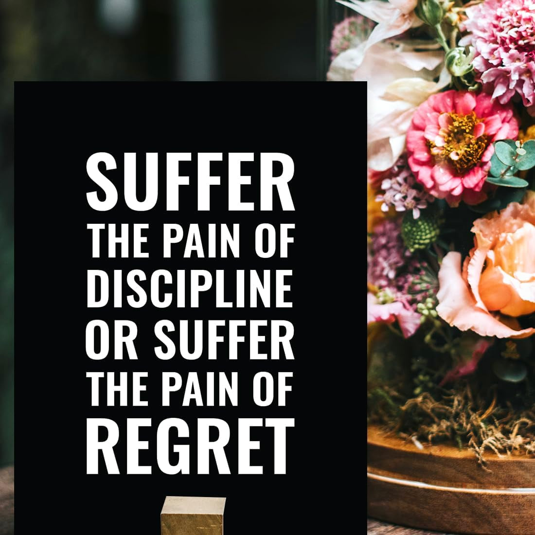 Gym Fitness Wall Art Collection, 8.5X11-Inch, Suffer the Pain of Discipline or the Pain of Regret Poster Print, 1-Pack, Unframed
