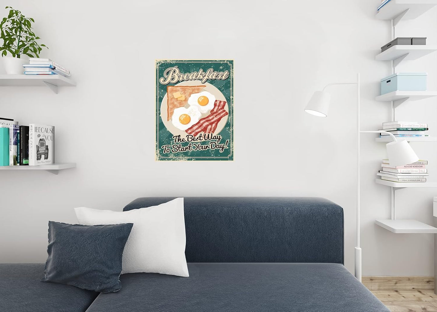 Breakfast the Best Way to Start the Day Vintage Cool Wall Art Print Poster 24X36