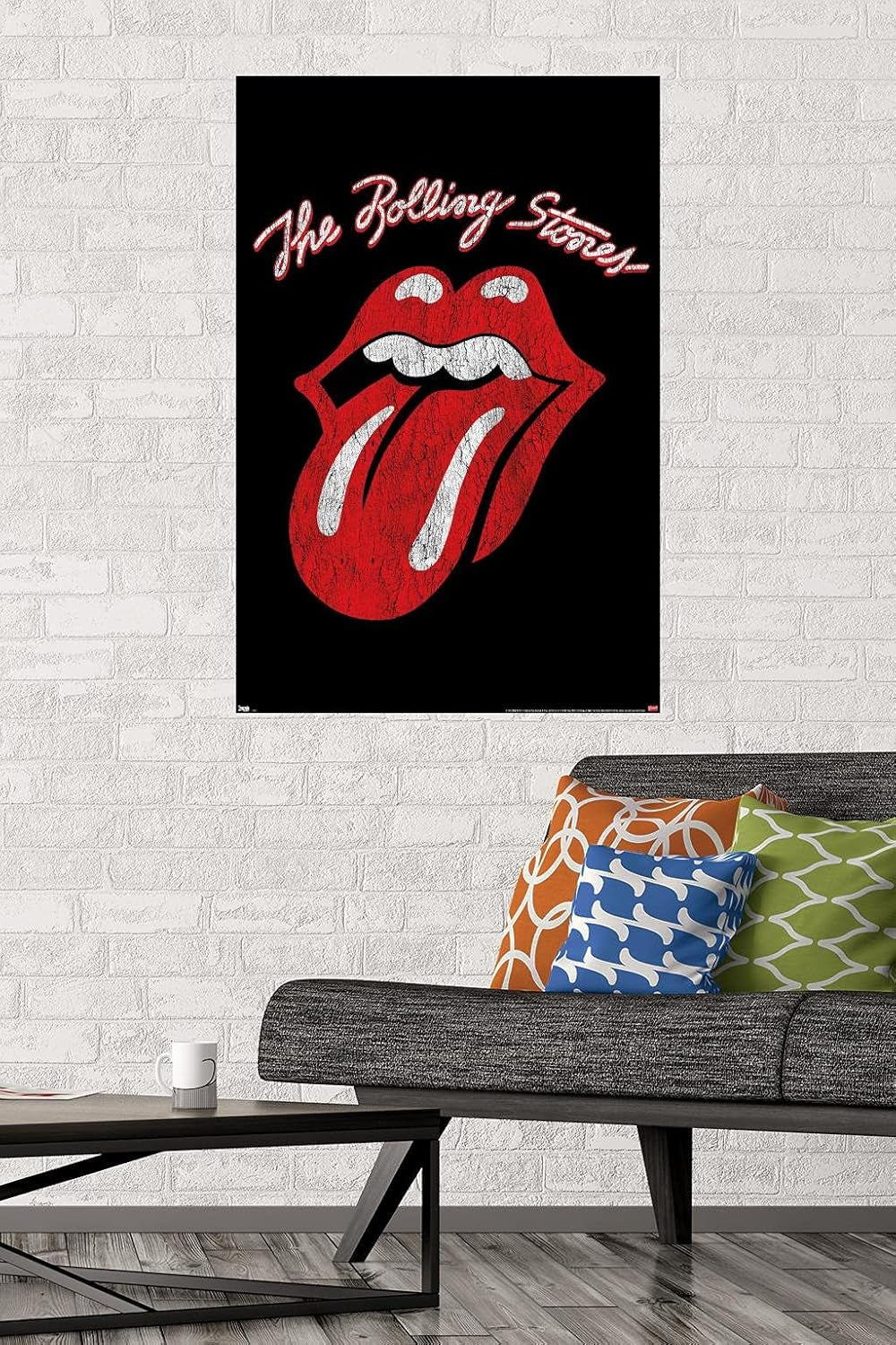 Rolling Stones - Classic Logo Wall Poster, 22.37" X 34.00", Poster & Mount Bundle