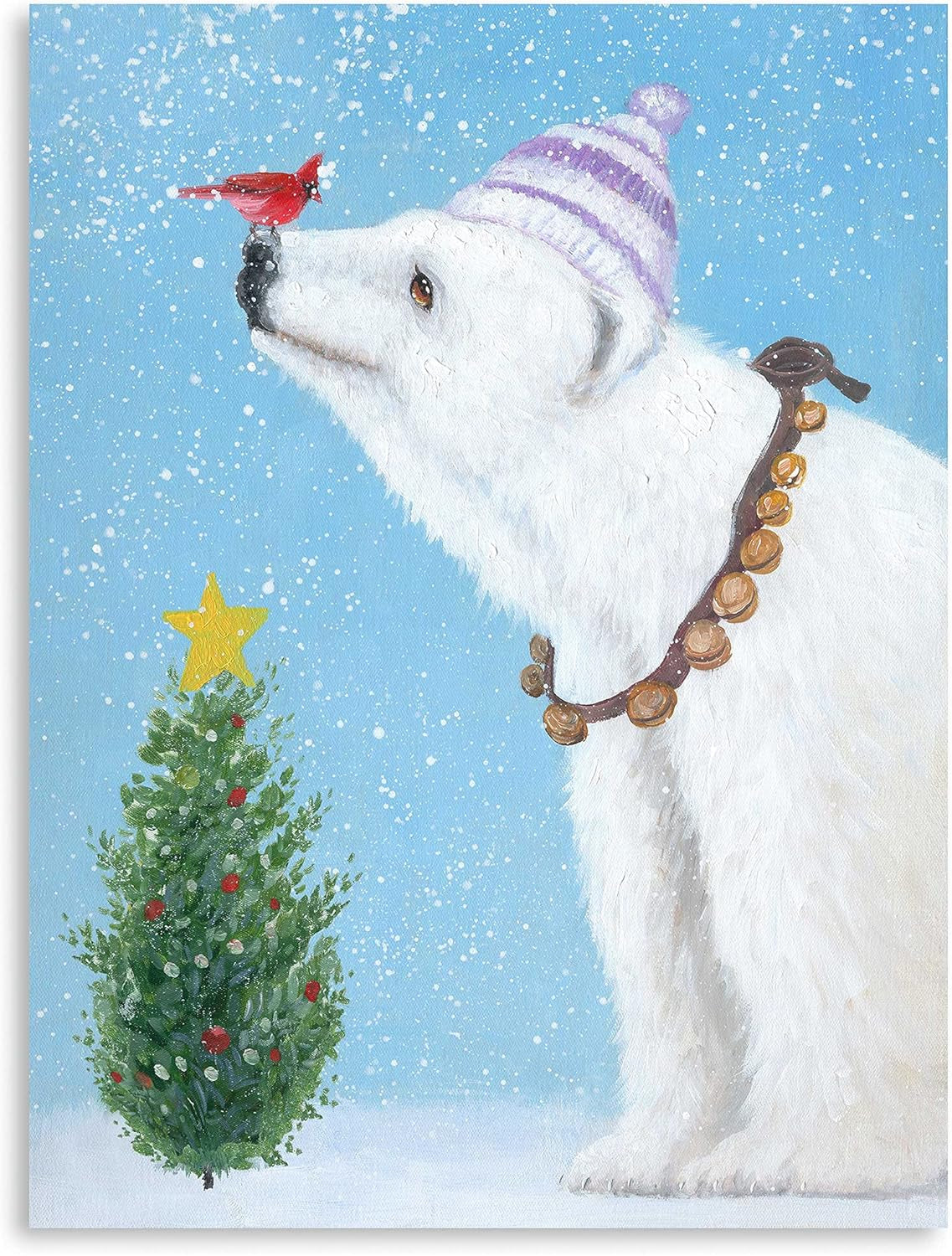 White Bear Animal Canvas Wall Art for Bedroom, Living Room, Office, Black Bear Framed Canvas Art for Home Décor