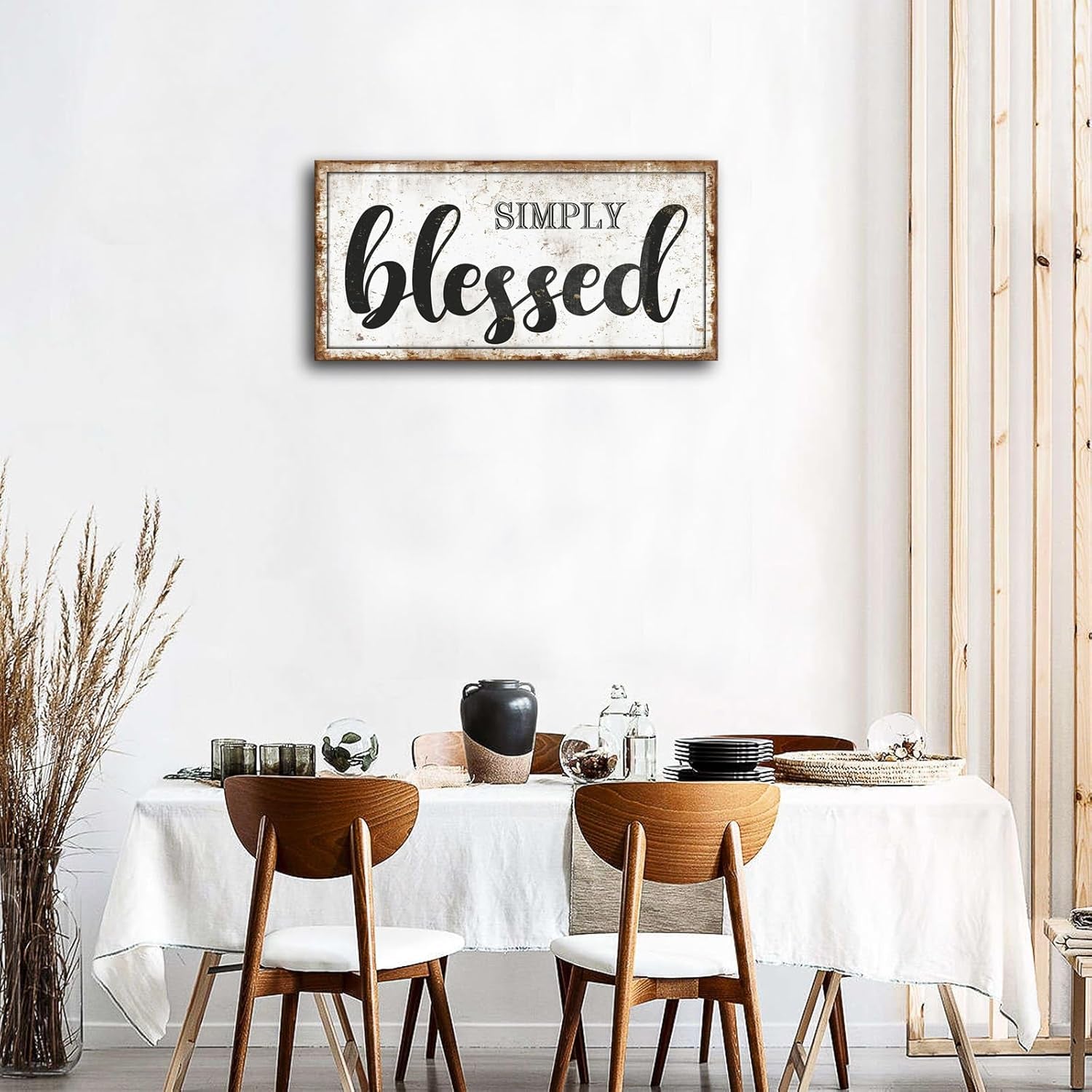 Blessed Signs Canvas Wall Art for Living Room,Blessed Wall Decor,Wall Art,Rustic Canvas Prints Painting Picture Artwork for Bedroom Farmhouse Home Decoration,Ready to Hang 20"X40"