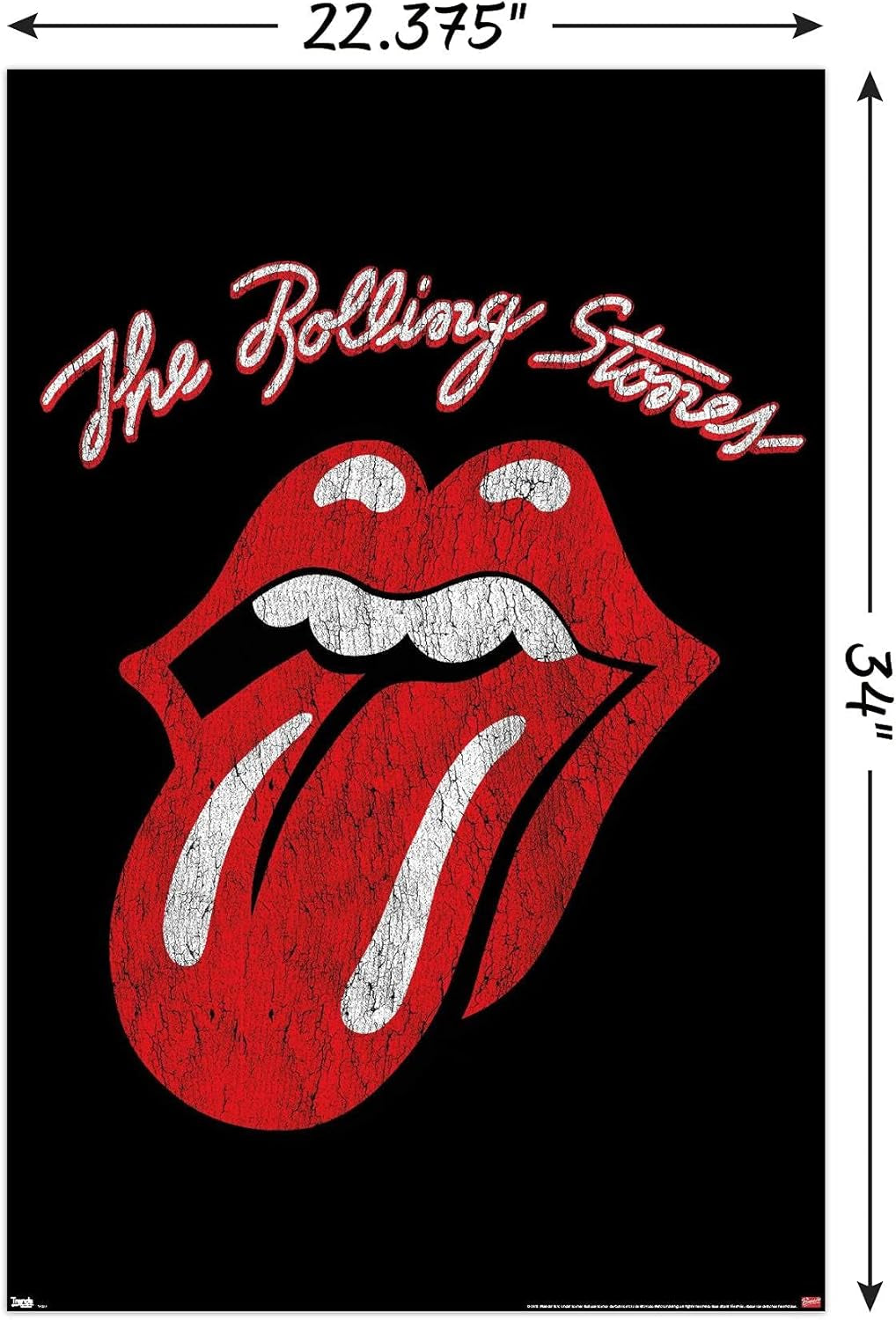 Rolling Stones - Classic Logo Wall Poster, 22.37" X 34.00", Poster & Mount Bundle
