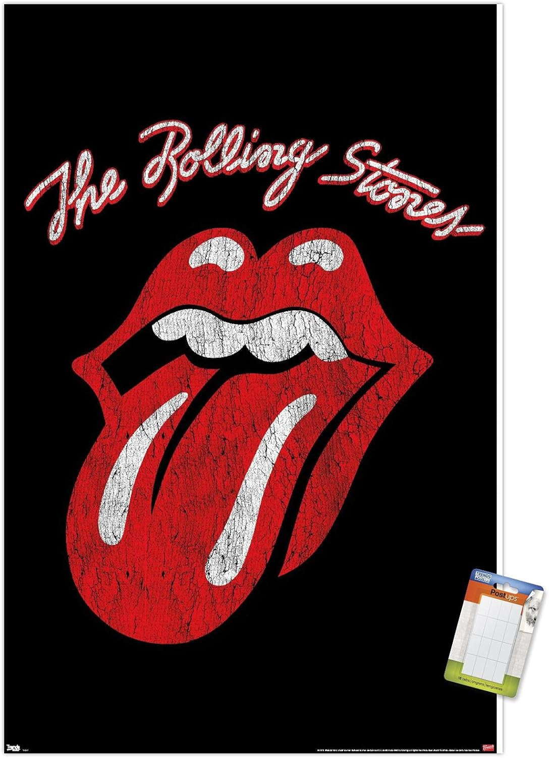 Rolling Stones - Classic Logo Wall Poster, 22.37" X 34.00", Poster & Mount Bundle