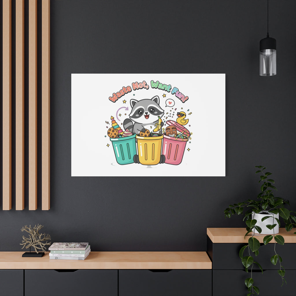 Trash Panda Holiday Canvas | Cute Raccoon Trash-Mas Art, Festive Meme Print