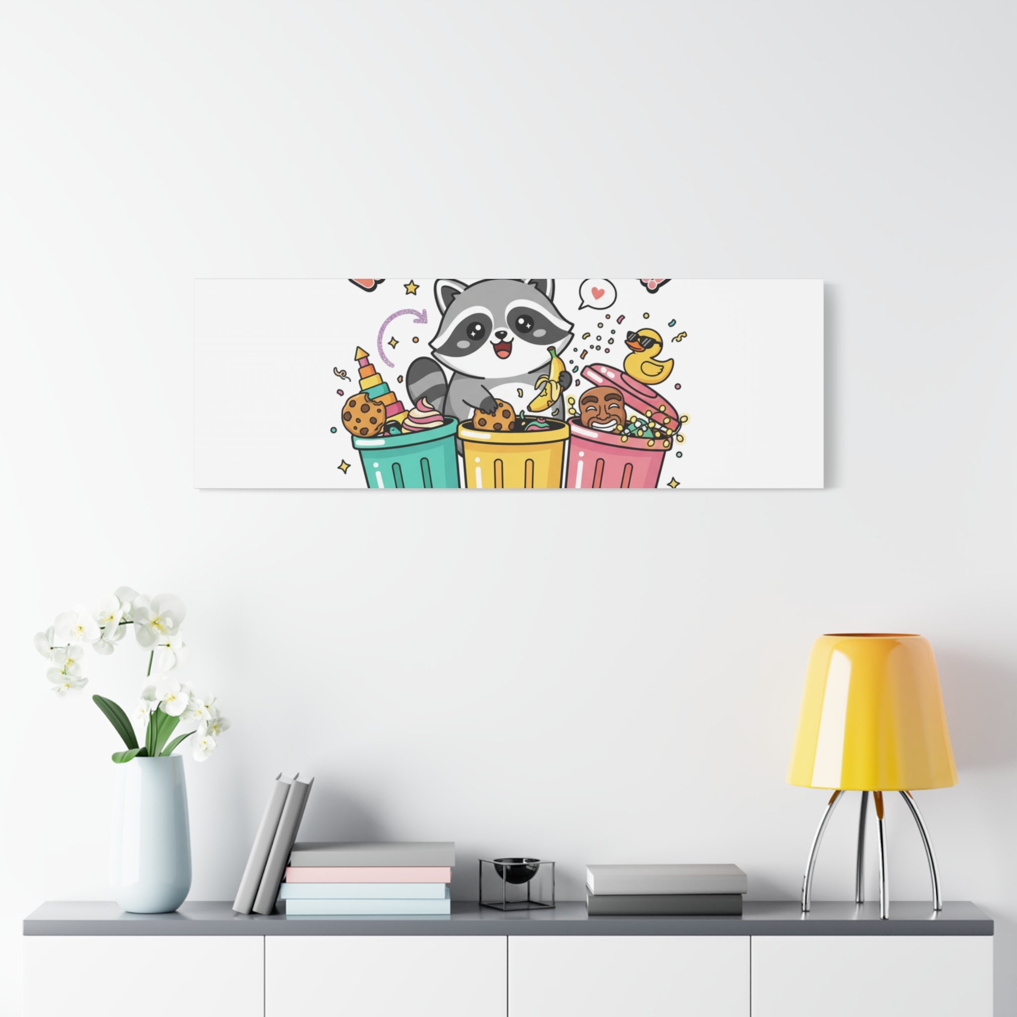 Trash Panda Holiday Canvas | Cute Raccoon Trash-Mas Art, Festive Meme Print
