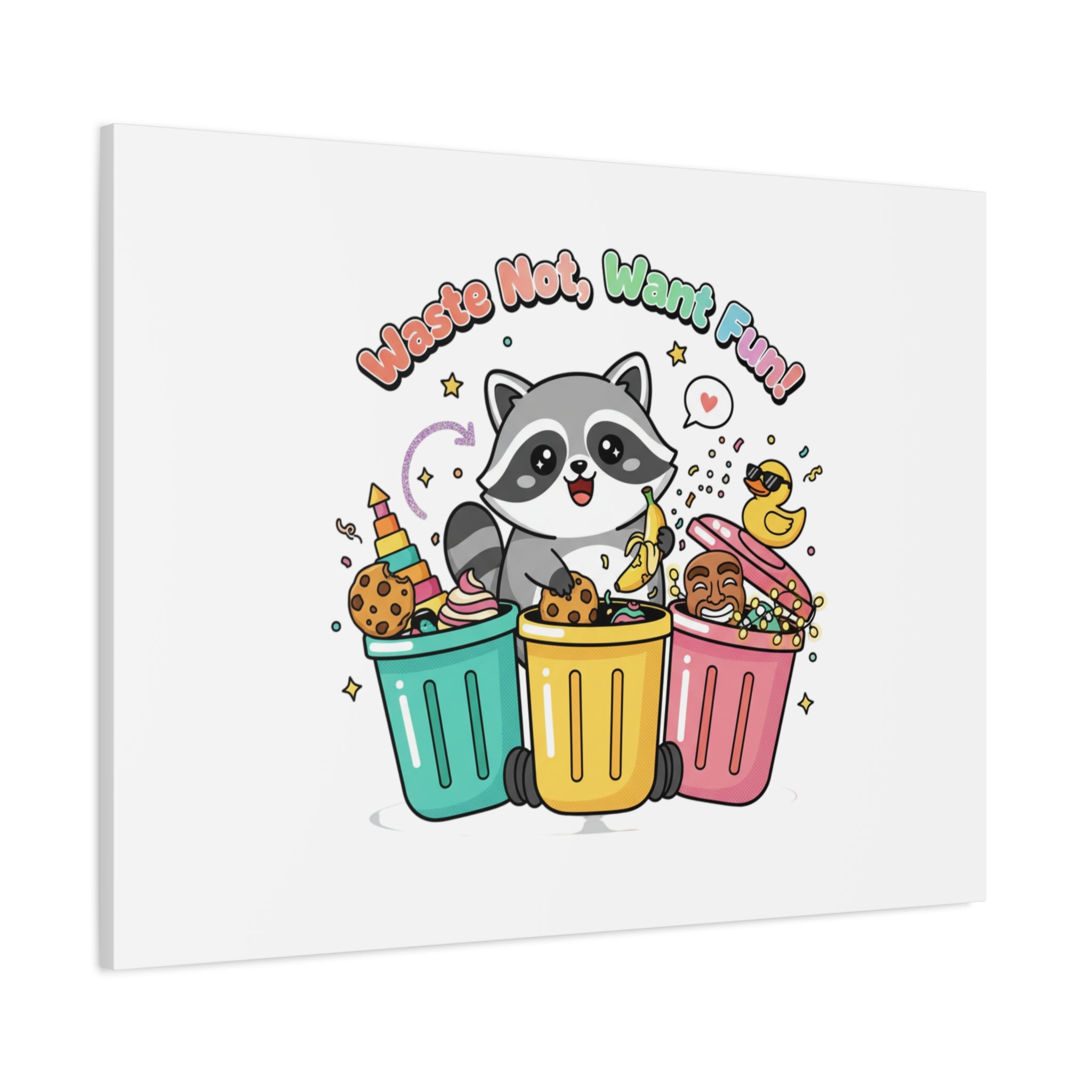 Trash Panda Holiday Canvas | Cute Raccoon Trash-Mas Art, Festive Meme Print