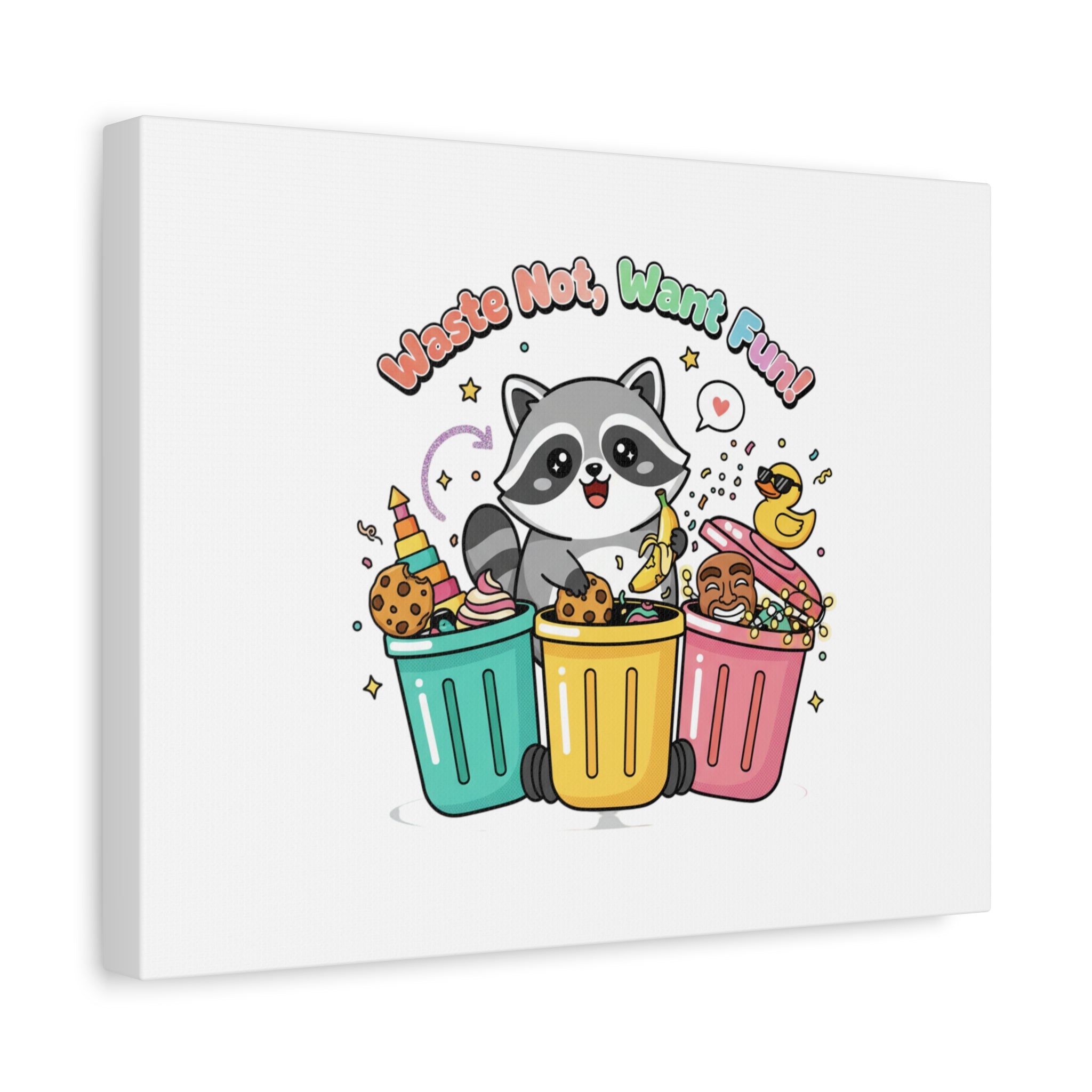 Trash Panda Holiday Canvas | Cute Raccoon Trash-Mas Art, Festive Meme Print