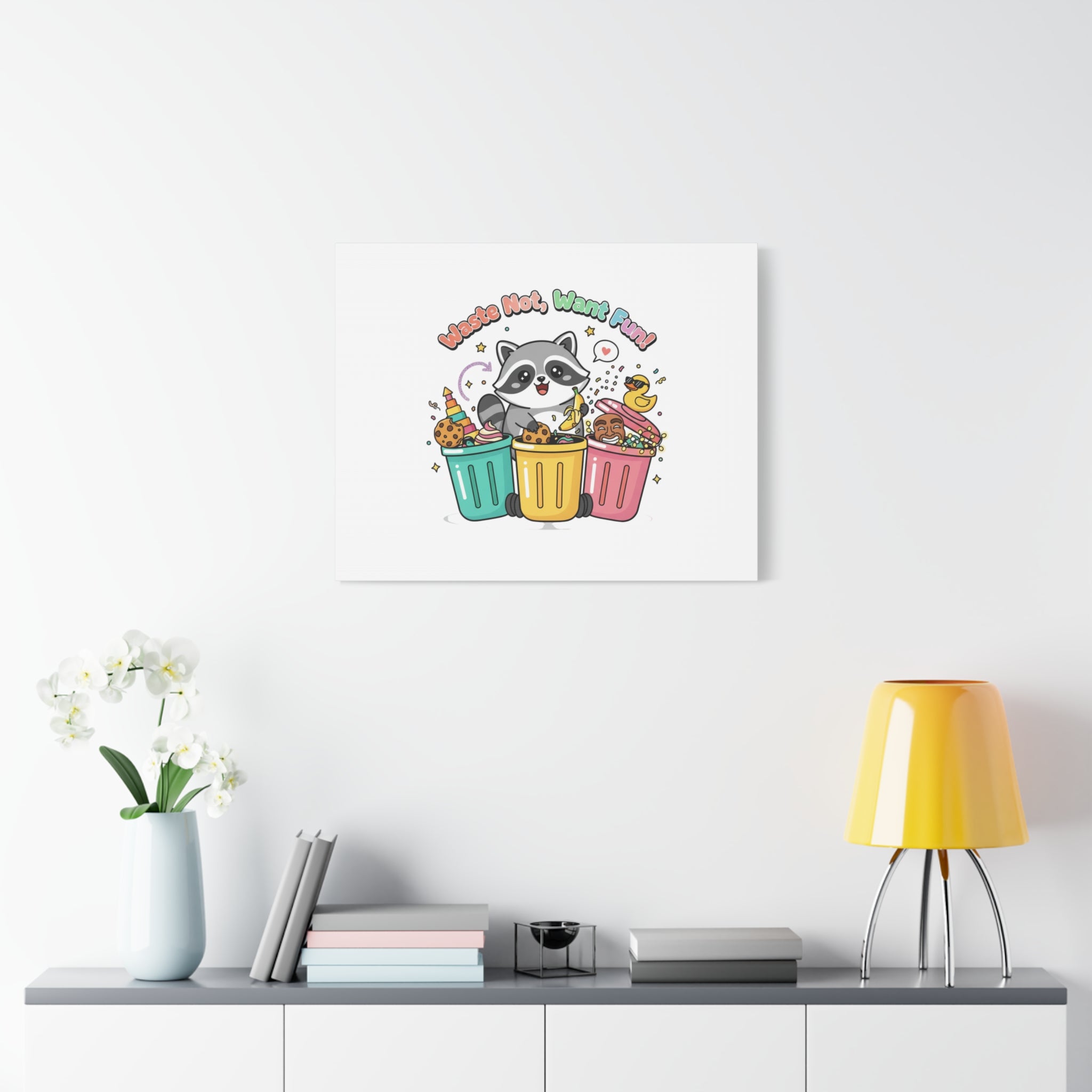 Trash Panda Holiday Canvas | Cute Raccoon Trash-Mas Art, Festive Meme Print