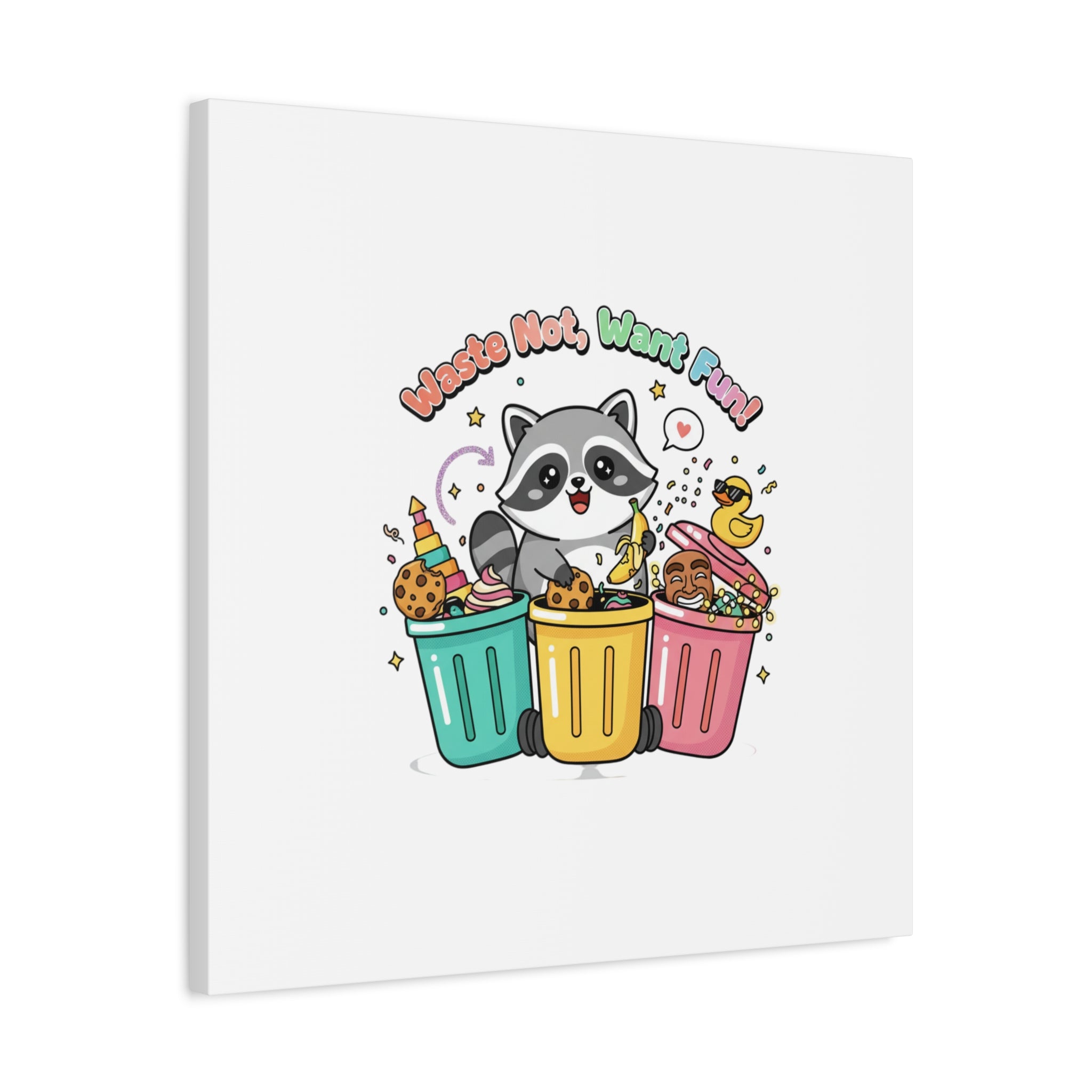 Trash Panda Holiday Canvas | Cute Raccoon Trash-Mas Art, Festive Meme Print