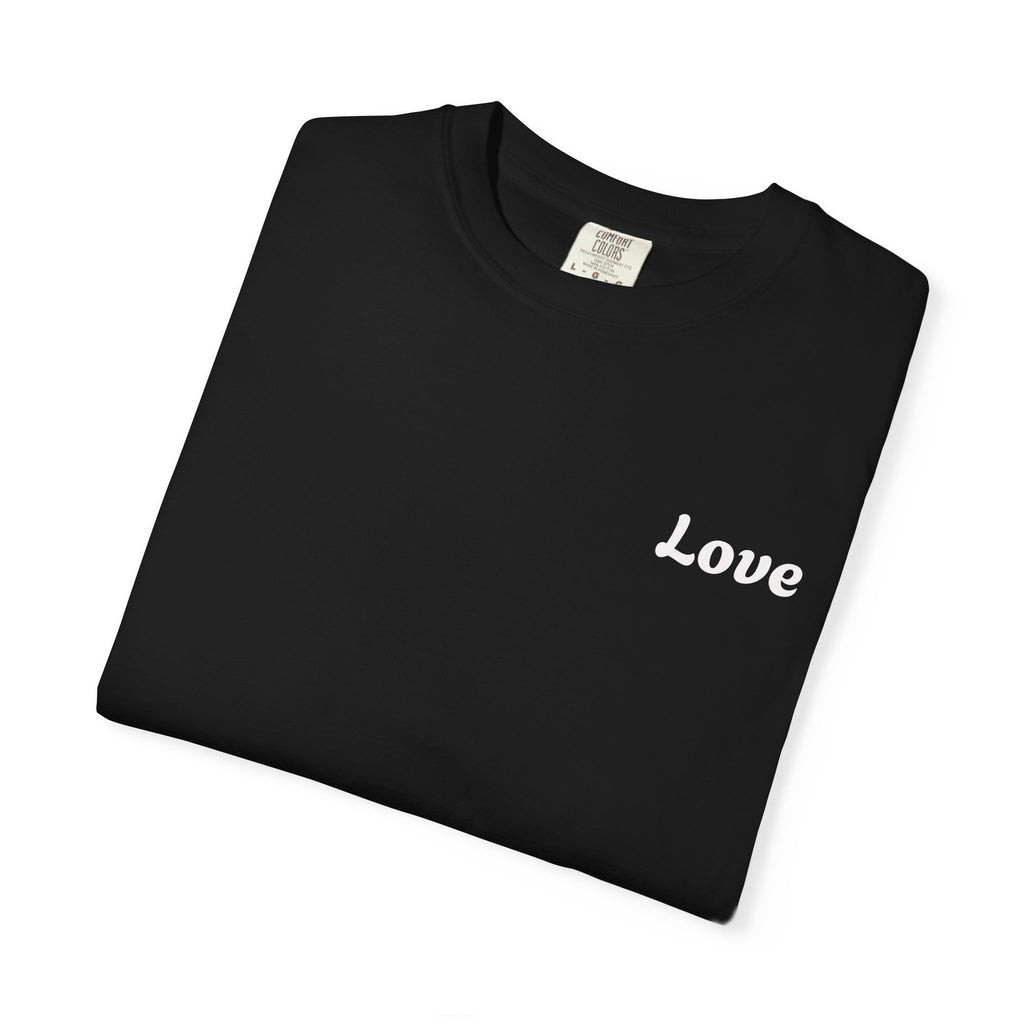 Love Pocket Tee — Minimalist Black Graphic T-Shirt