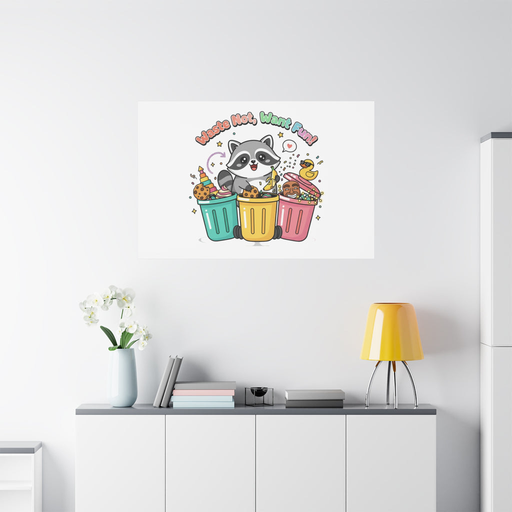 Trash Panda Holiday Canvas | Cute Raccoon Trash-Mas Art, Festive Meme Print
