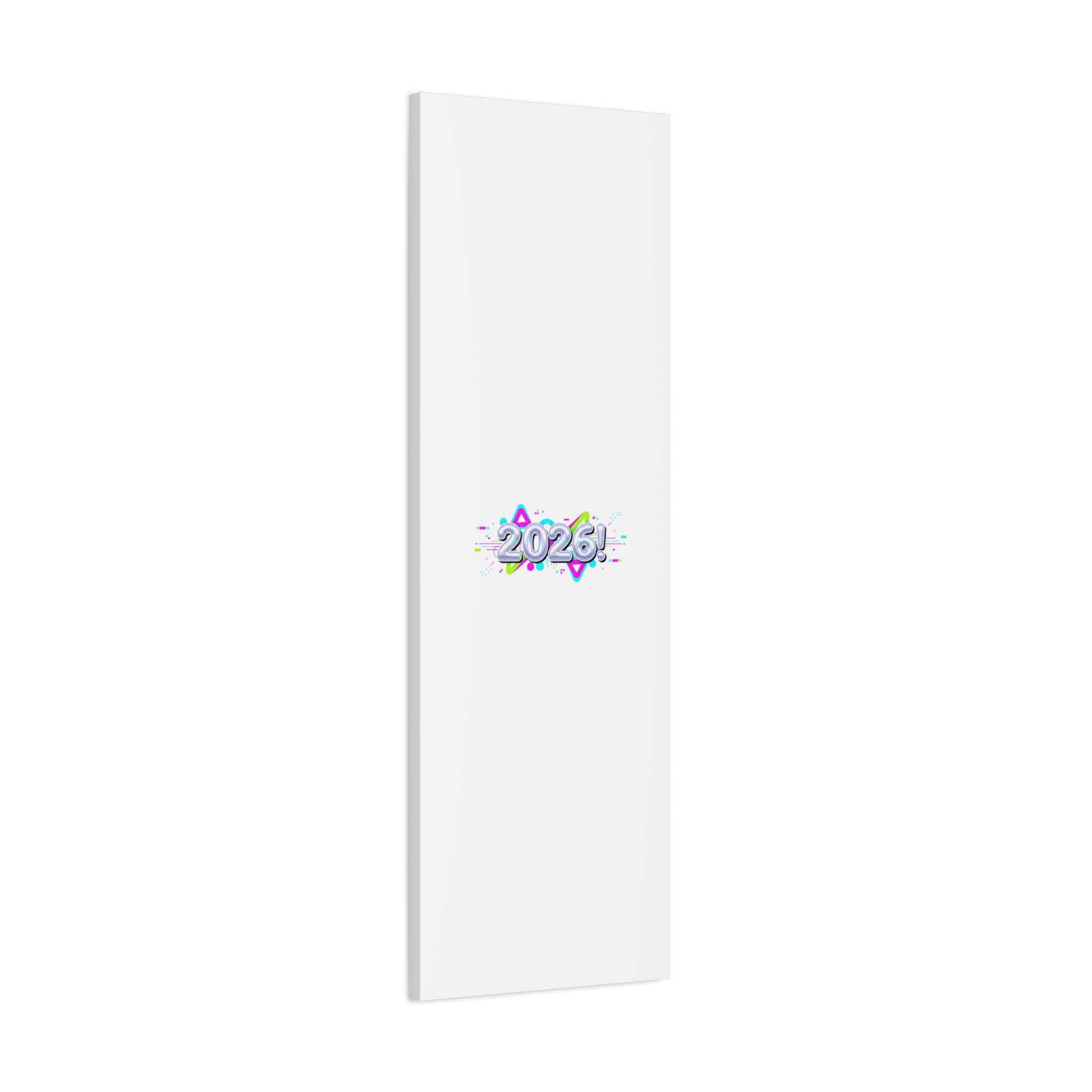 2026 Chrome Bubble Text Canvas | Y2K Cyber Holo, Retro Tech Print
