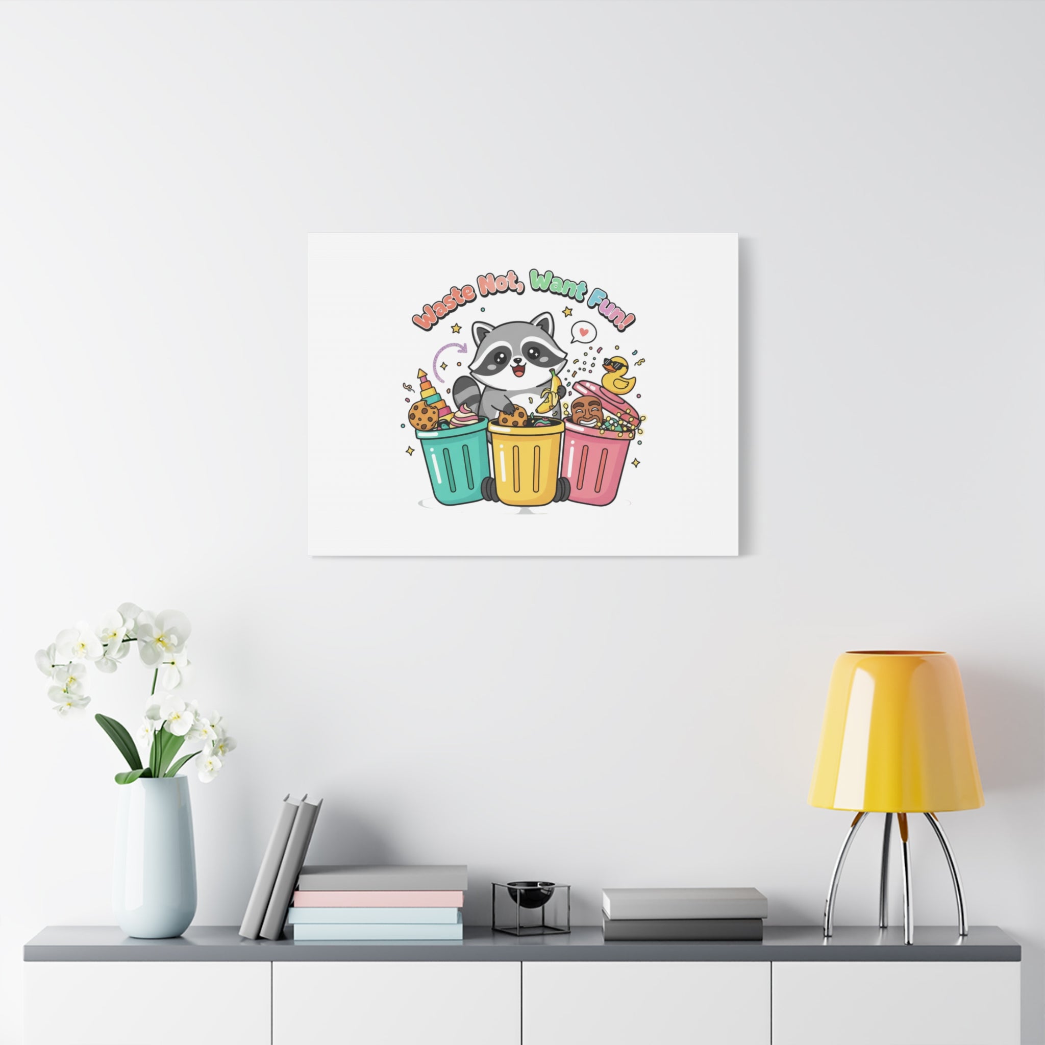 Trash Panda Holiday Canvas | Cute Raccoon Trash-Mas Art, Festive Meme Print