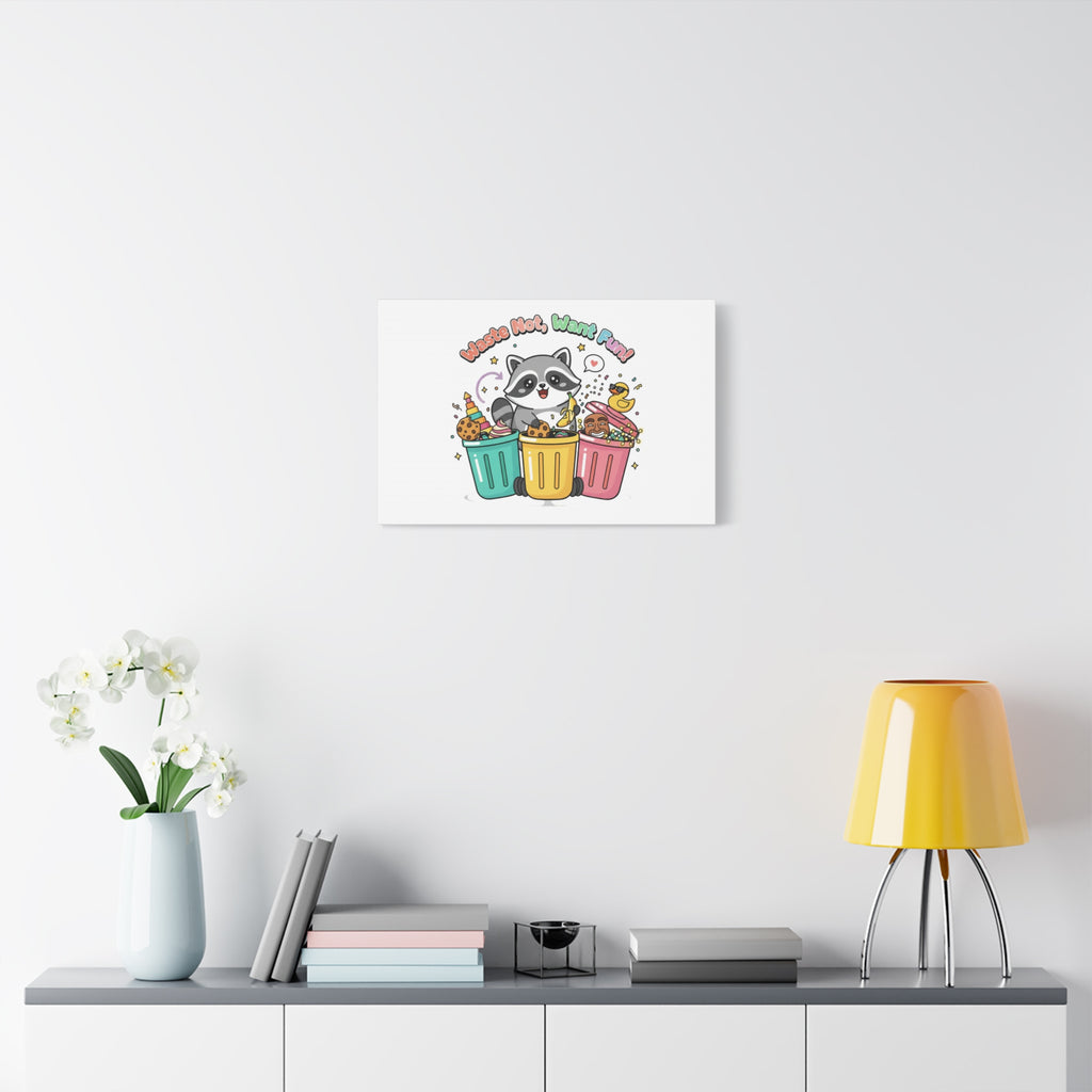 Trash Panda Holiday Canvas | Cute Raccoon Trash-Mas Art, Festive Meme Print