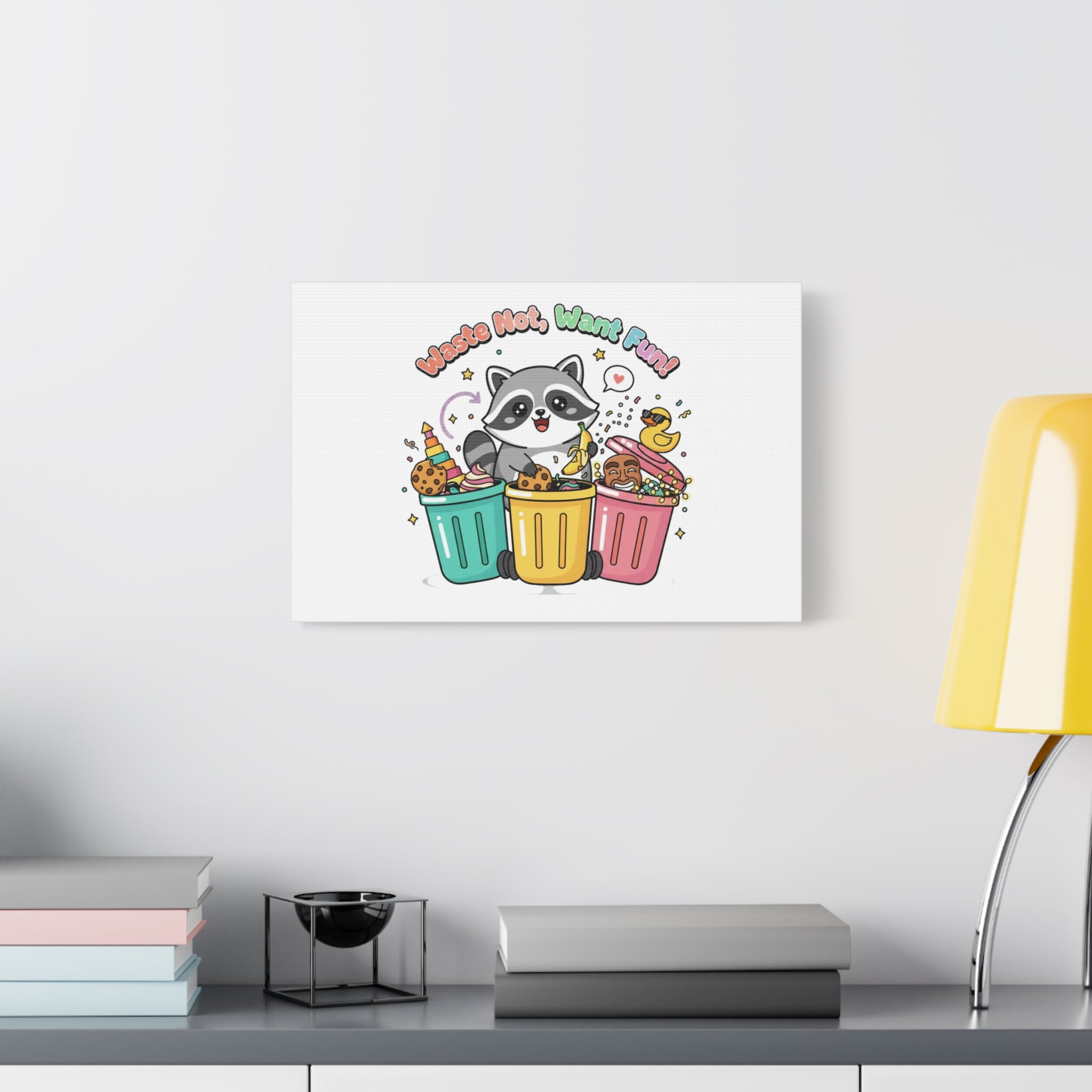 Trash Panda Holiday Canvas | Cute Raccoon Trash-Mas Art, Festive Meme Print