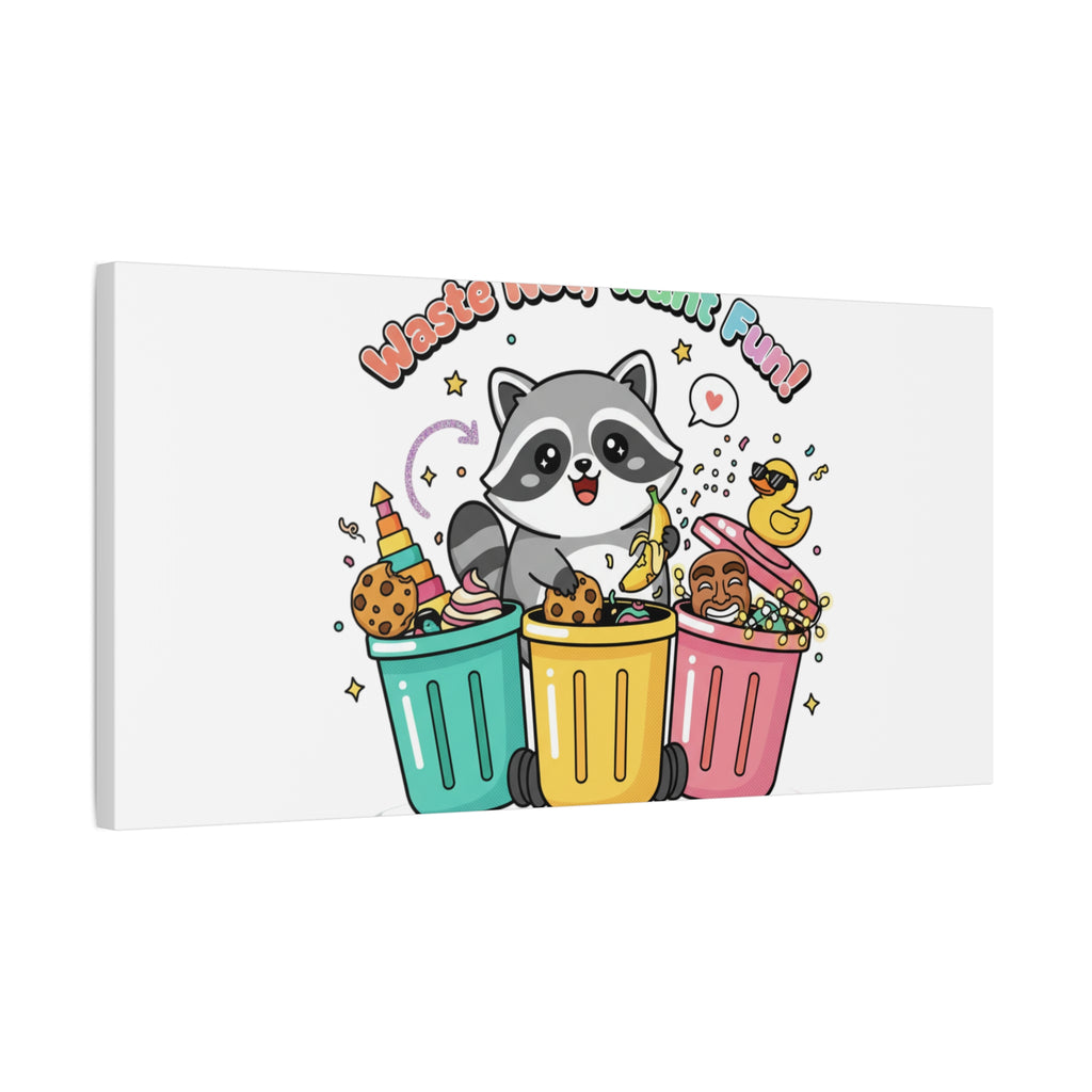 Trash Panda Holiday Canvas | Cute Raccoon Trash-Mas Art, Festive Meme Print
