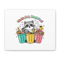 Trash Panda Holiday Canvas | Cute Raccoon Trash-Mas Art, Festive Meme Print