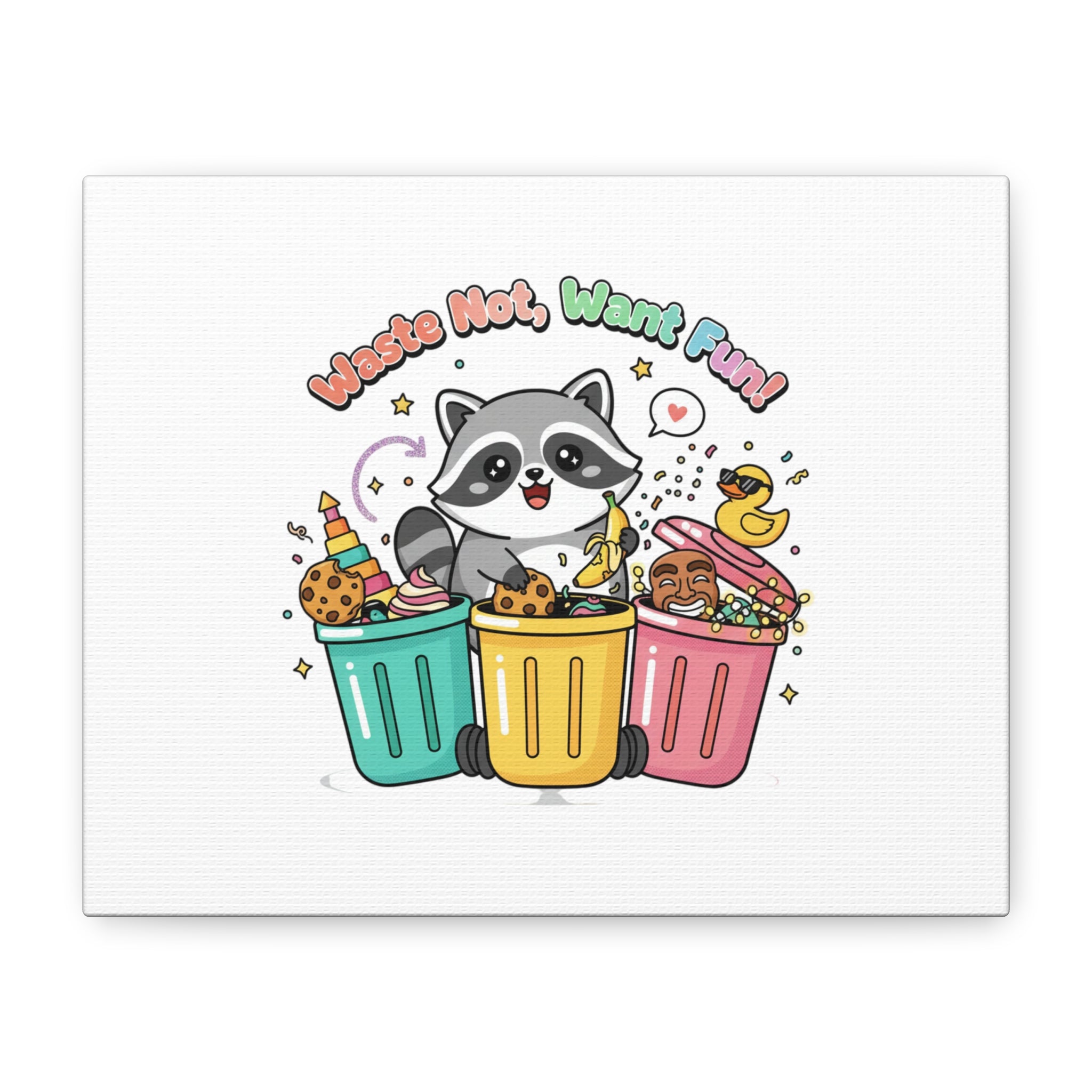 Trash Panda Holiday Canvas | Cute Raccoon Trash-Mas Art, Festive Meme Print