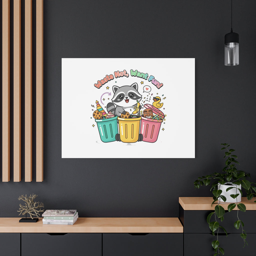Trash Panda Holiday Canvas | Cute Raccoon Trash-Mas Art, Festive Meme Print