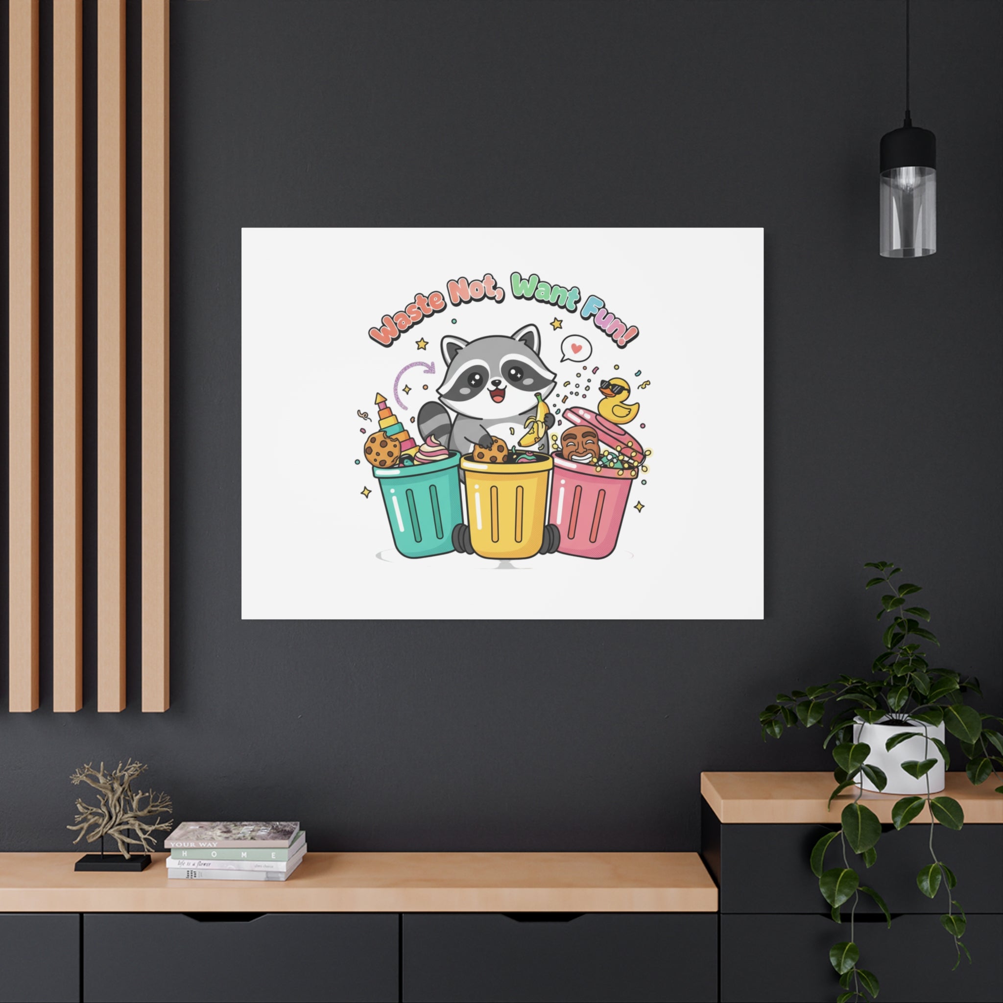 Trash Panda Holiday Canvas | Cute Raccoon Trash-Mas Art, Festive Meme Print