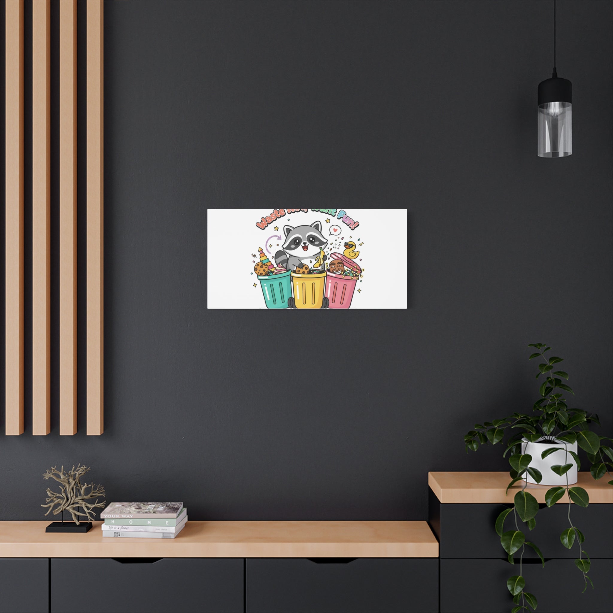 Trash Panda Holiday Canvas | Cute Raccoon Trash-Mas Art, Festive Meme Print