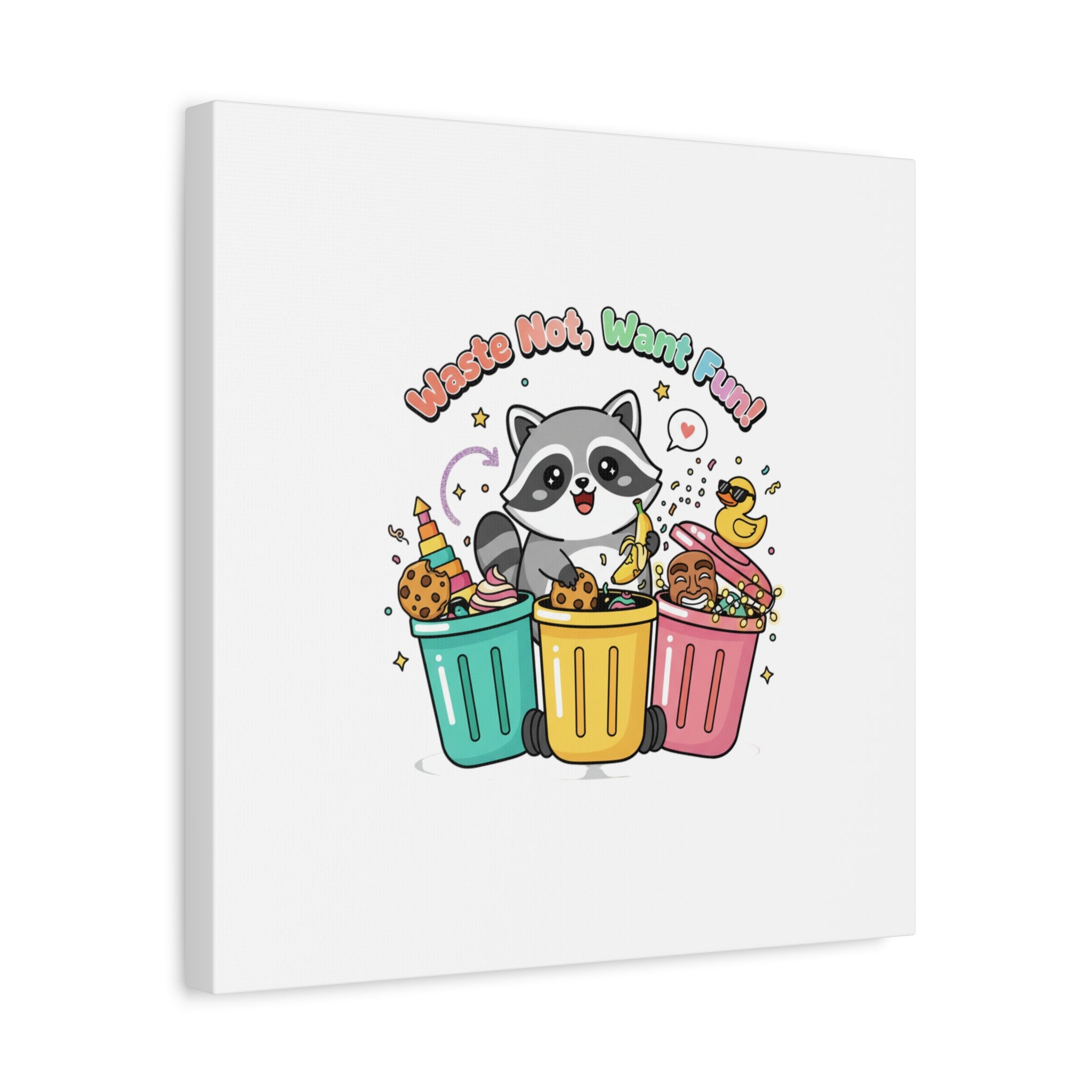 Trash Panda Holiday Canvas | Cute Raccoon Trash-Mas Art, Festive Meme Print