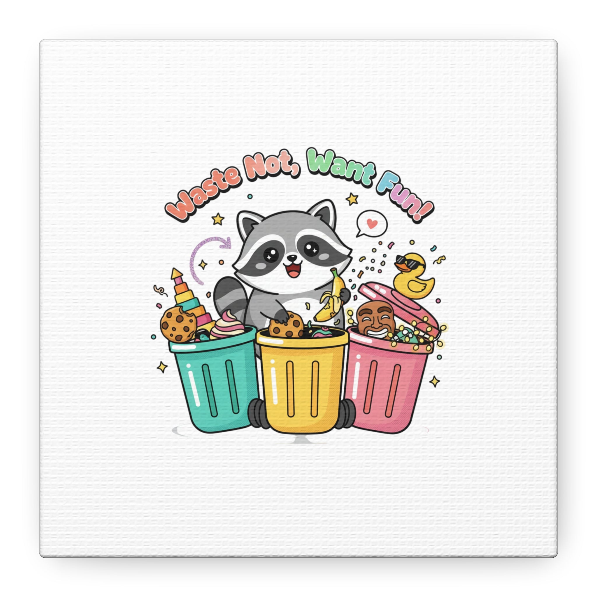 Trash Panda Holiday Canvas | Cute Raccoon Trash-Mas Art, Festive Meme Print