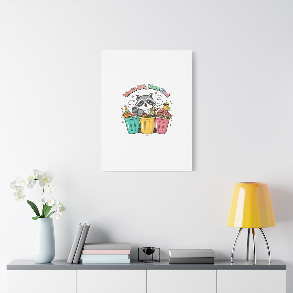 Trash Panda Holiday Canvas | Cute Raccoon Trash-Mas Art, Festive Meme Print