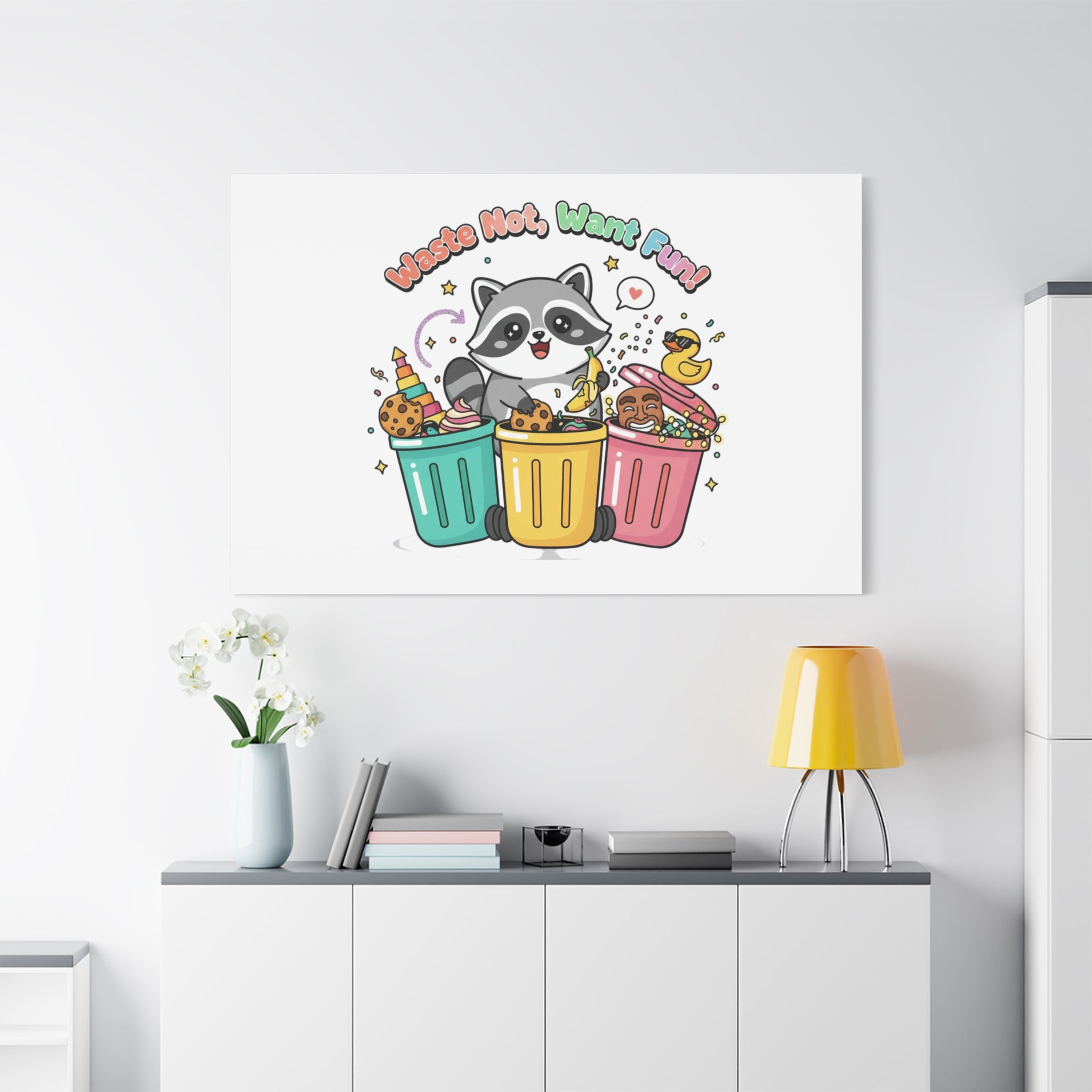 Trash Panda Holiday Canvas | Cute Raccoon Trash-Mas Art, Festive Meme Print