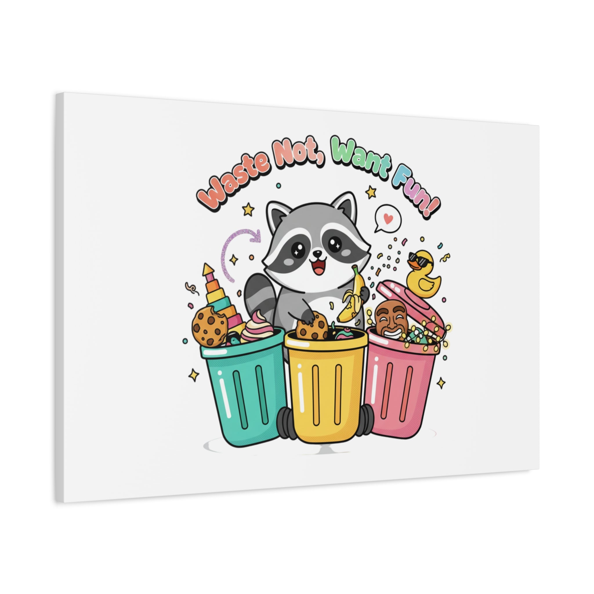 Trash Panda Holiday Canvas | Cute Raccoon Trash-Mas Art, Festive Meme Print