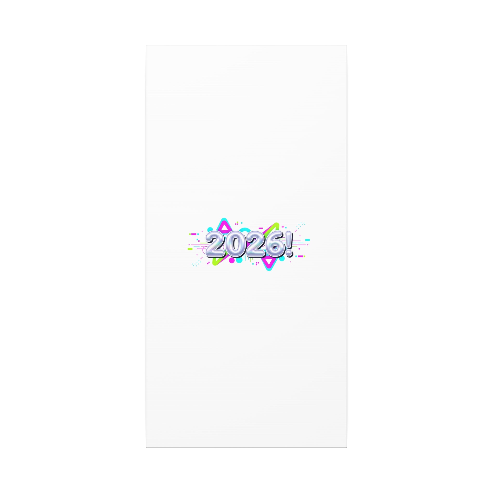 2026 Chrome Bubble Text Canvas | Y2K Cyber Holo, Retro Tech Print