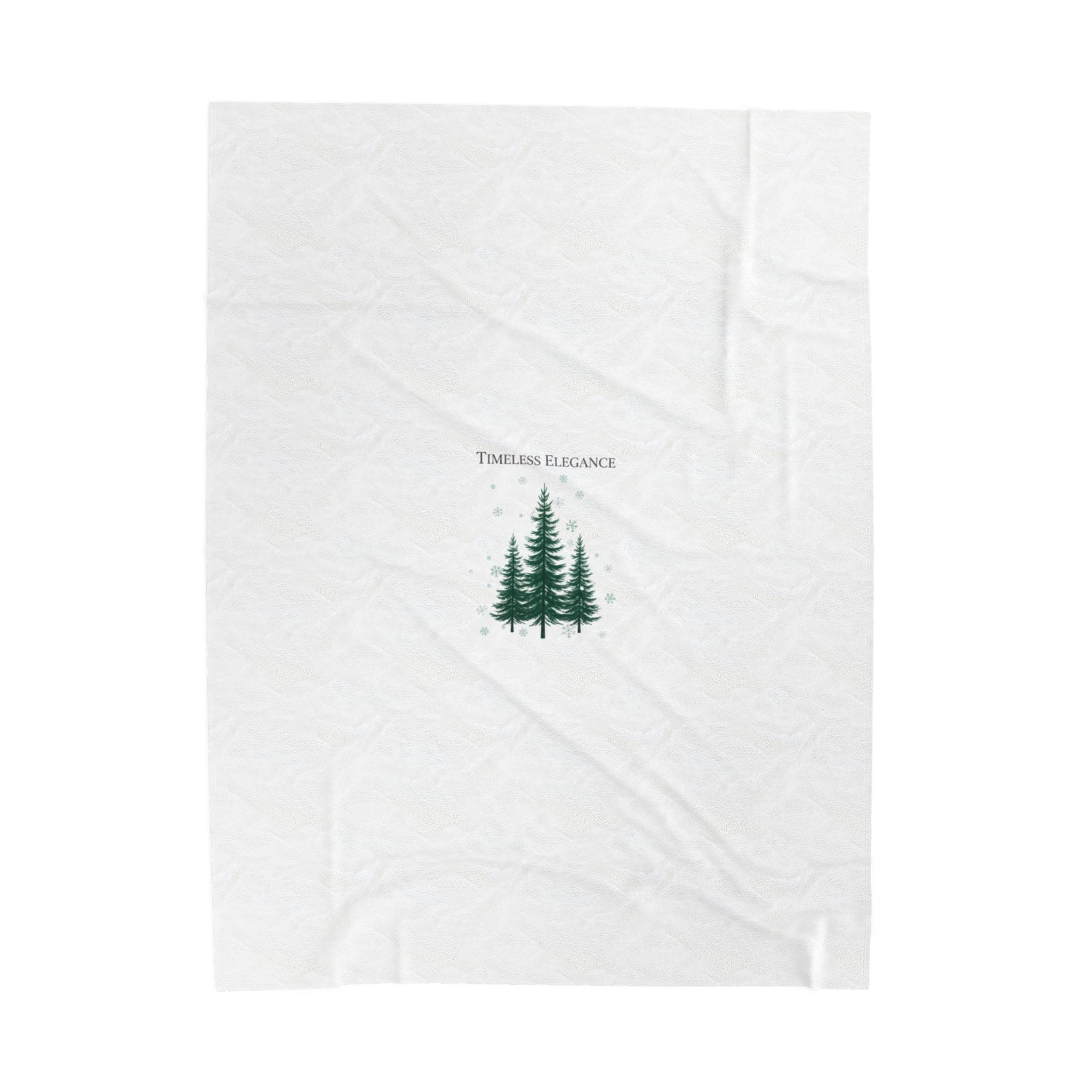 Timeless Elegance Pine Trees Velveteen Plush Blanket | Heritage Style Christmas, Quiet Luxury Decor