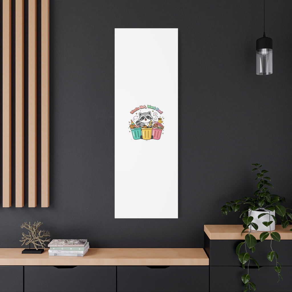 Trash Panda Holiday Canvas | Cute Raccoon Trash-Mas Art, Festive Meme Print