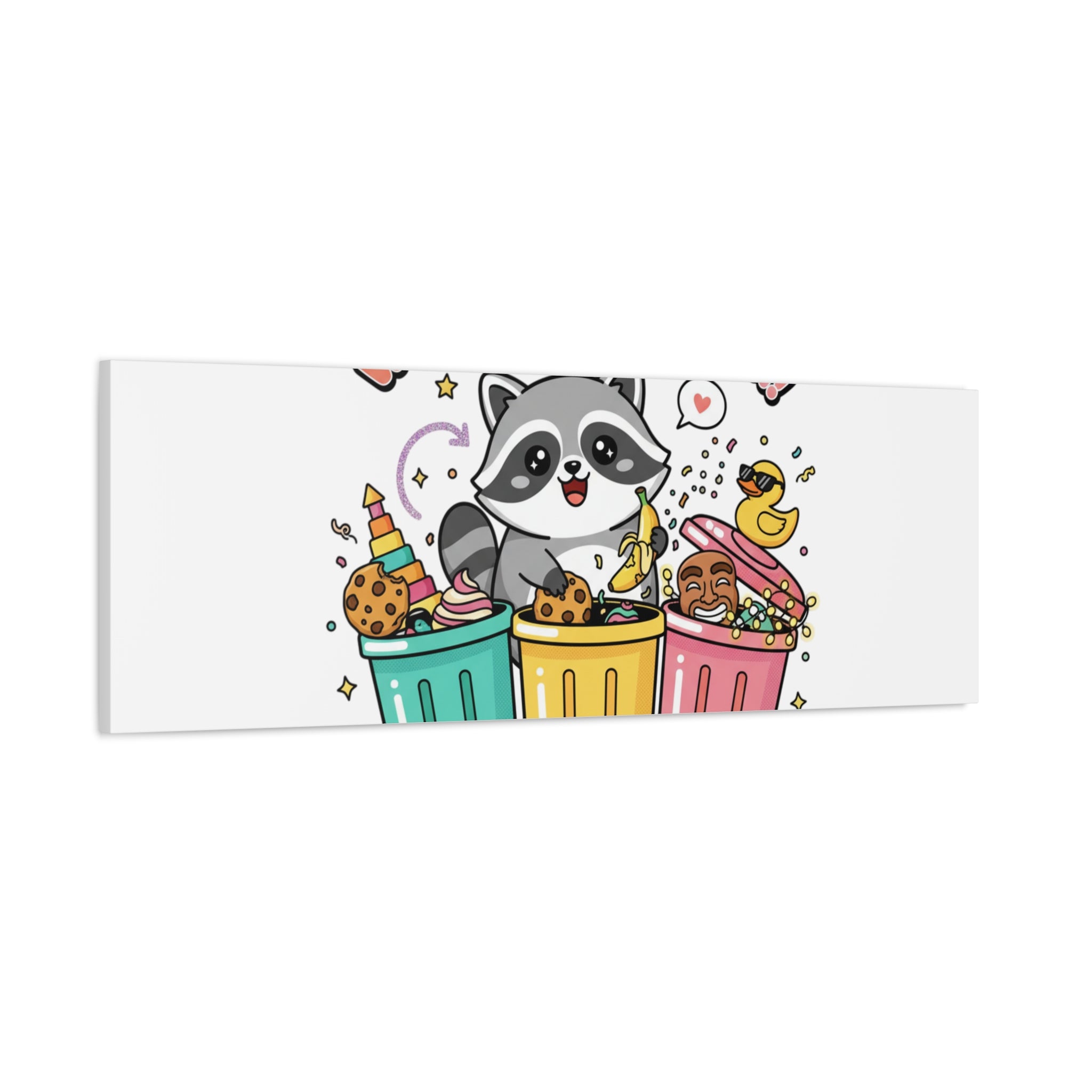 Trash Panda Holiday Canvas | Cute Raccoon Trash-Mas Art, Festive Meme Print