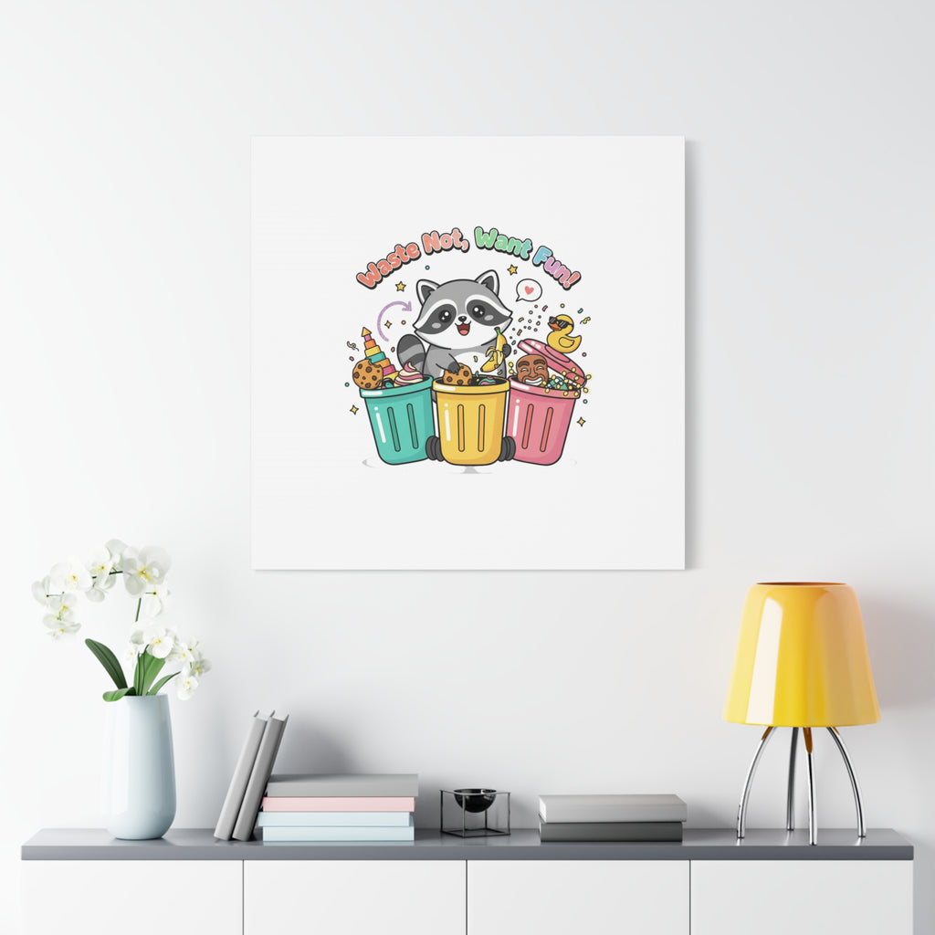 Trash Panda Holiday Canvas | Cute Raccoon Trash-Mas Art, Festive Meme Print