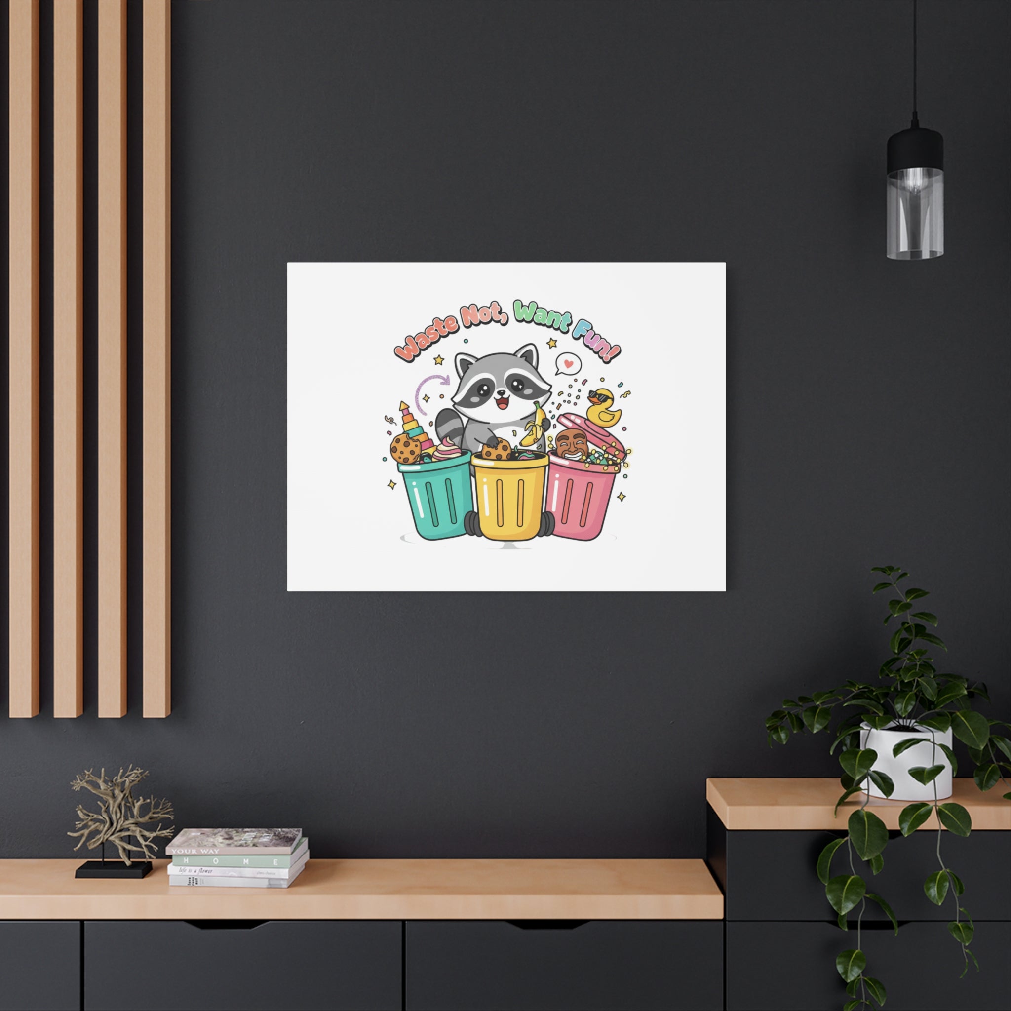 Trash Panda Holiday Canvas | Cute Raccoon Trash-Mas Art, Festive Meme Print