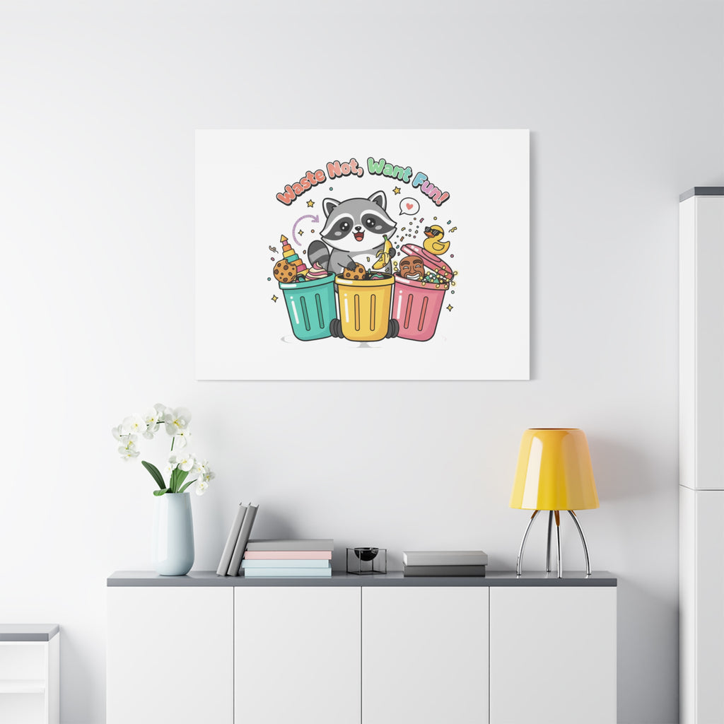 Trash Panda Holiday Canvas | Cute Raccoon Trash-Mas Art, Festive Meme Print