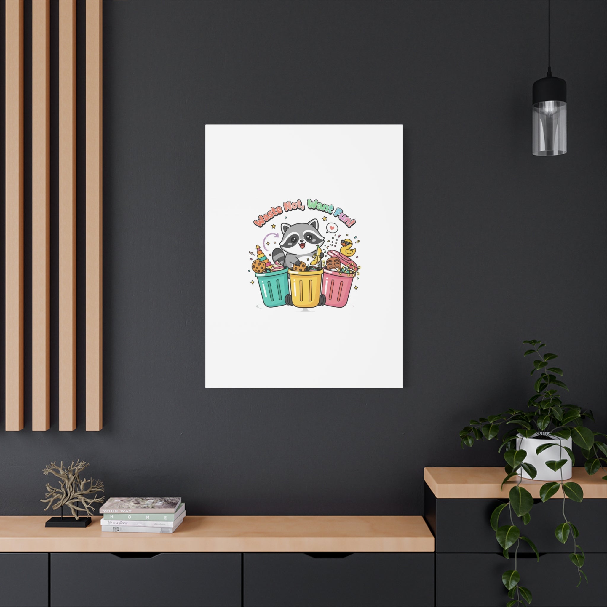 Trash Panda Holiday Canvas | Cute Raccoon Trash-Mas Art, Festive Meme Print