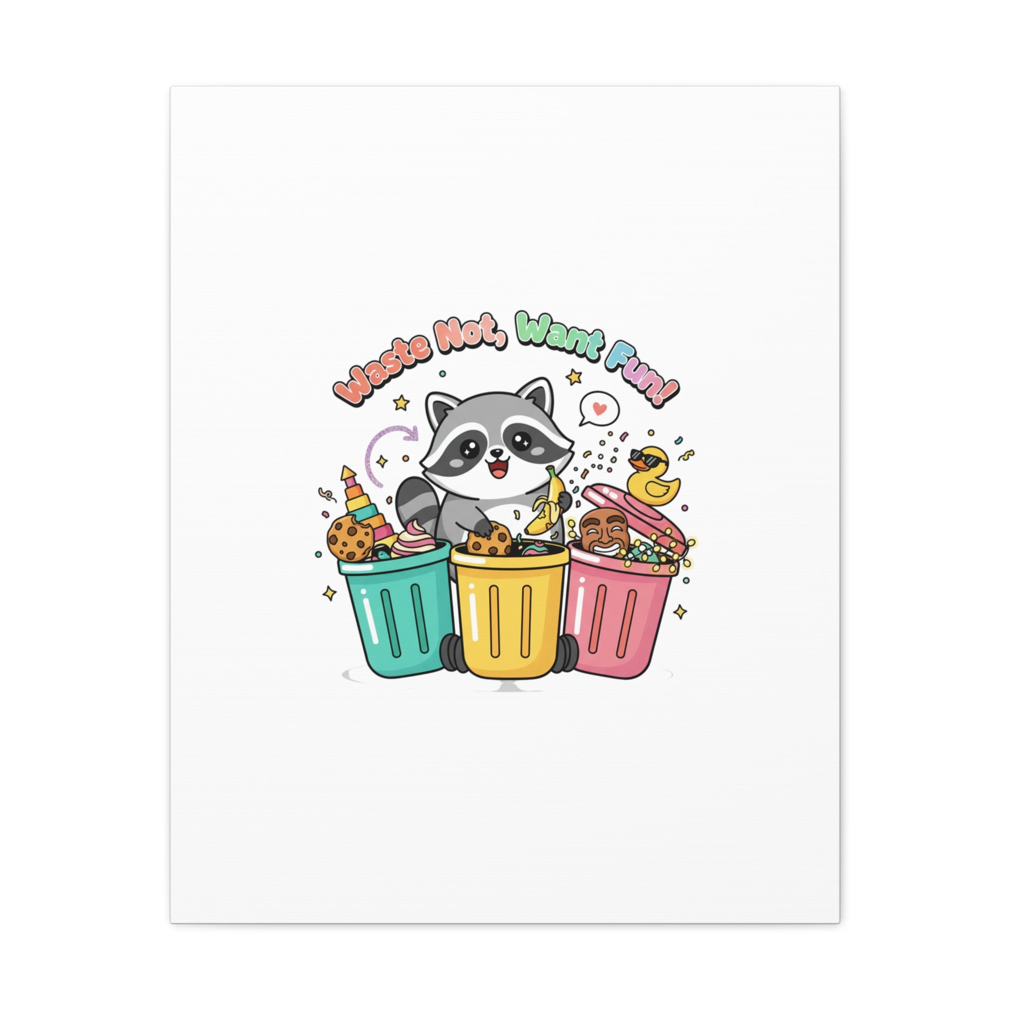 Trash Panda Holiday Canvas | Cute Raccoon Trash-Mas Art, Festive Meme Print