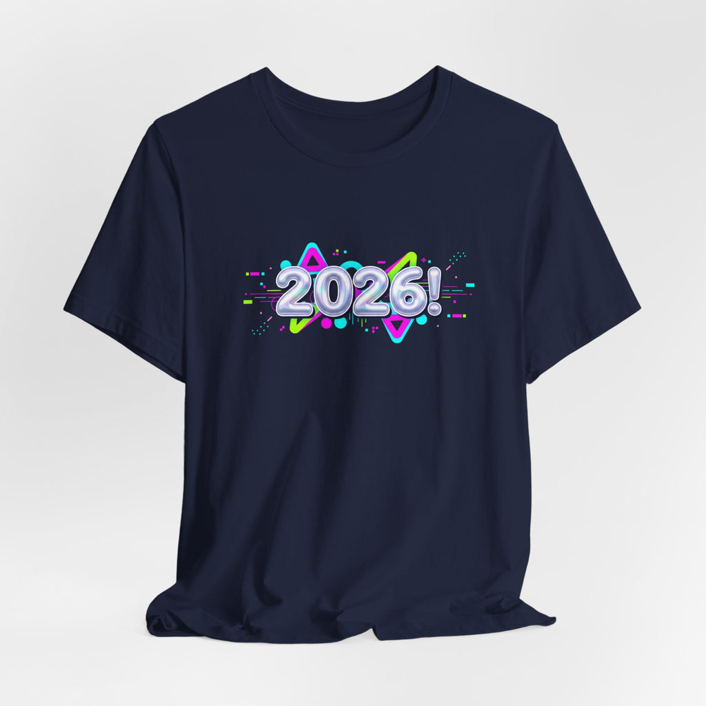 2026 Chrome Holo Tee | Y2K Cyber Nostalgia, Retro Tech Print