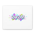 2026 Chrome Bubble Text Canvas | Y2K Cyber Holo, Retro Tech Print