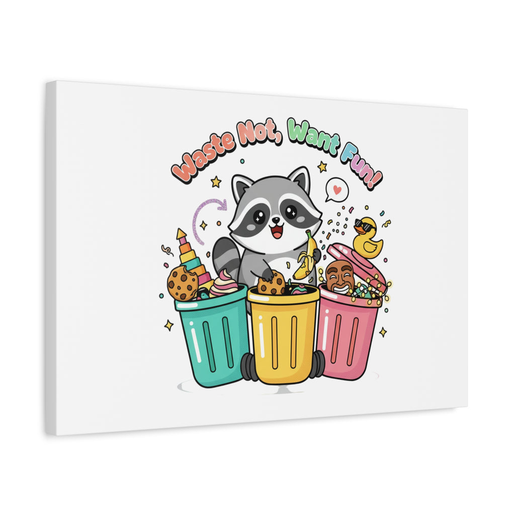 Trash Panda Holiday Canvas | Cute Raccoon Trash-Mas Art, Festive Meme Print