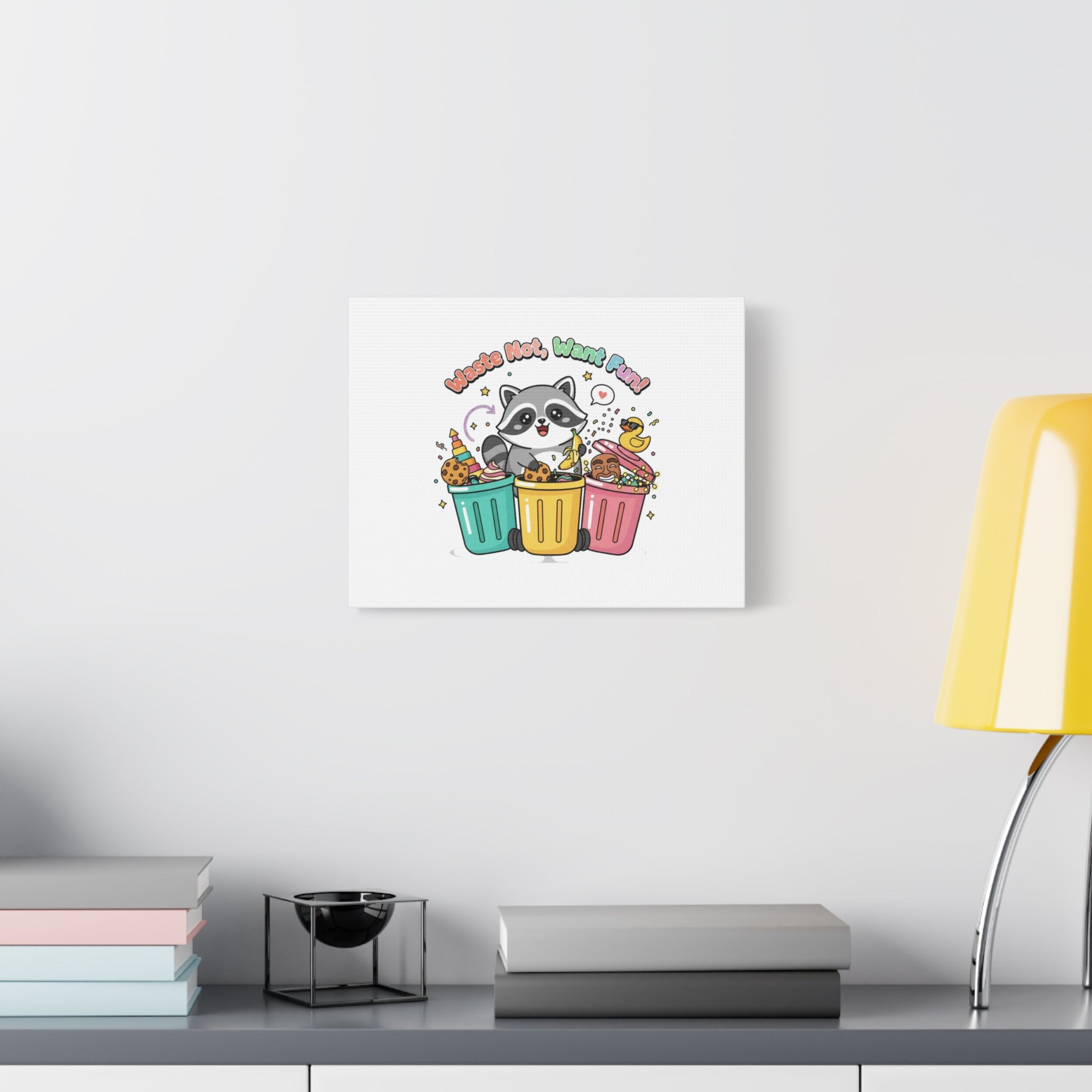 Trash Panda Holiday Canvas | Cute Raccoon Trash-Mas Art, Festive Meme Print