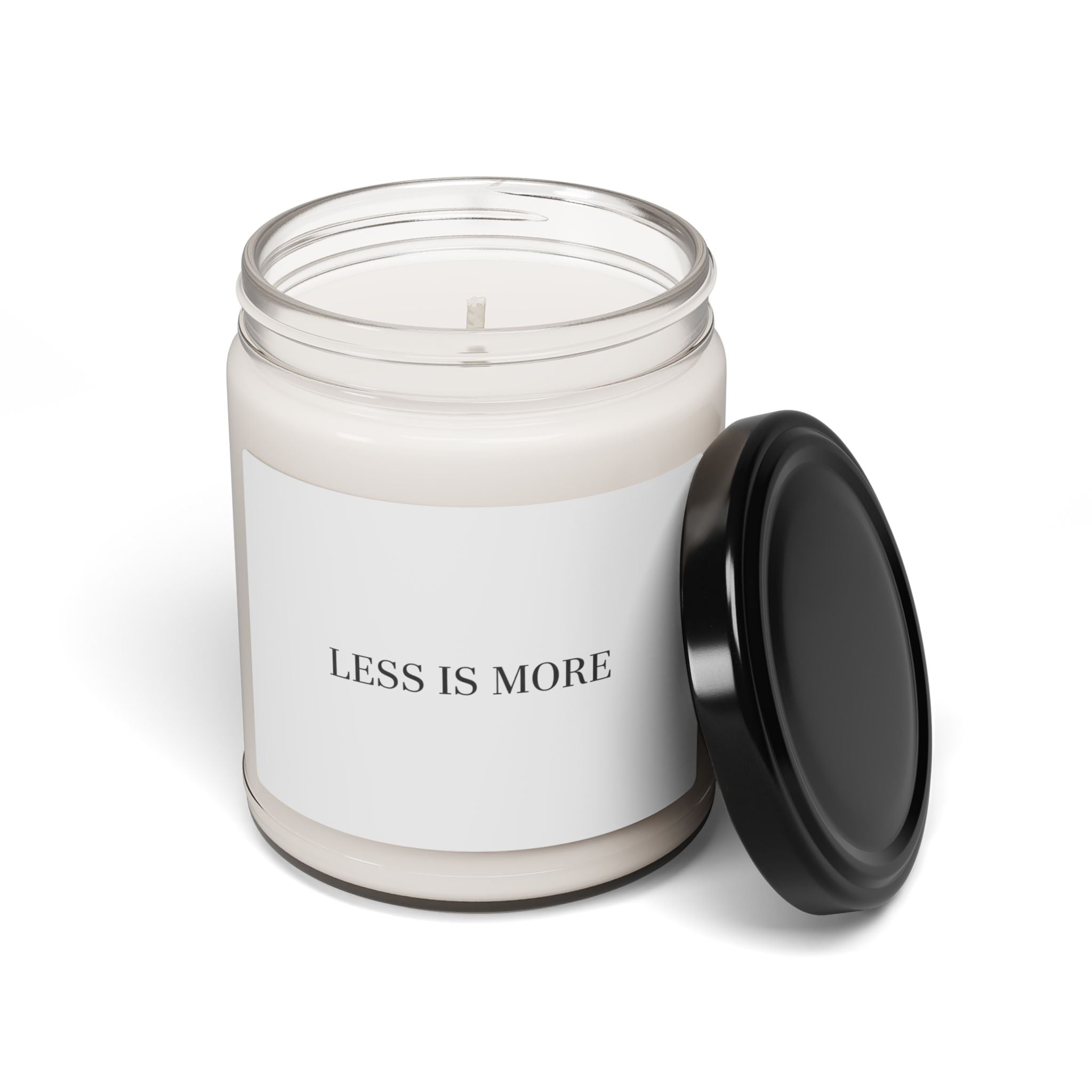 Less Is More Candle | Soy Scented Jar, Minimal Serif Typography