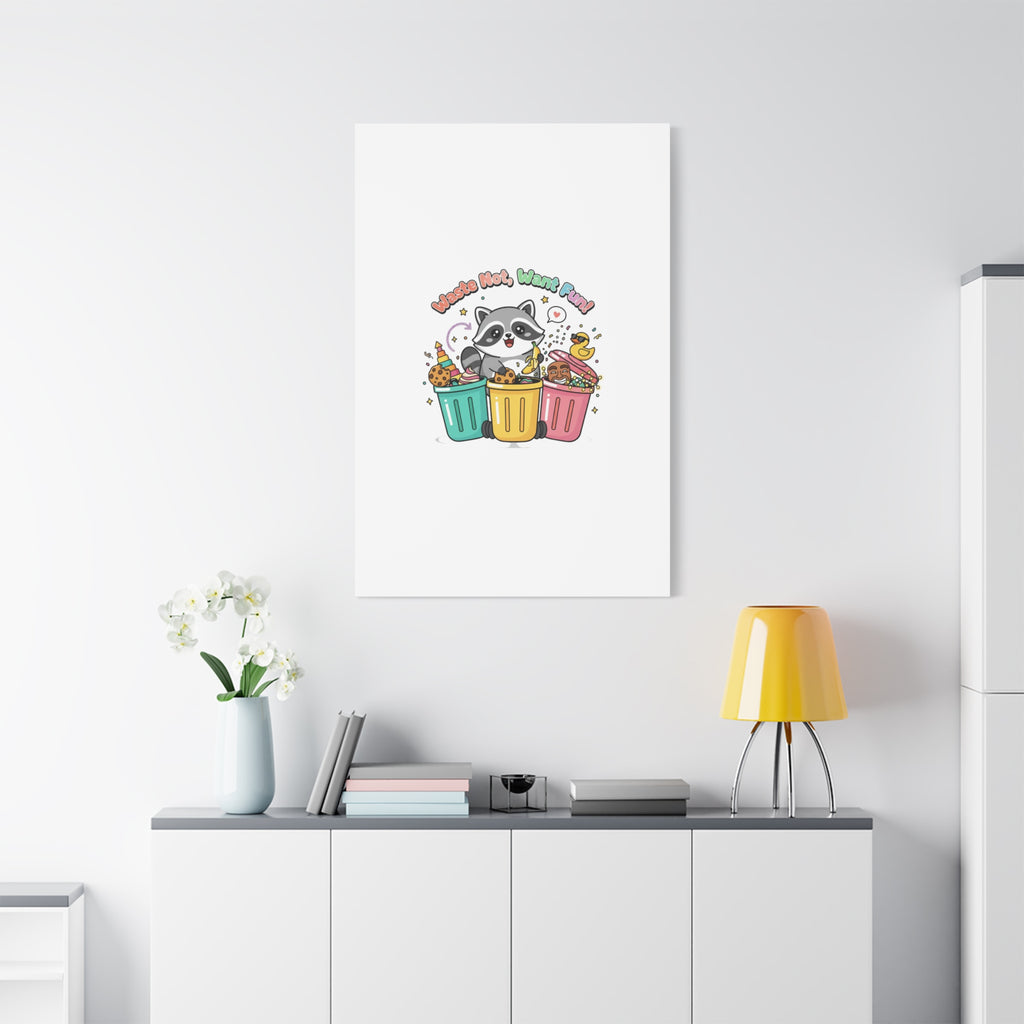 Trash Panda Holiday Canvas | Cute Raccoon Trash-Mas Art, Festive Meme Print