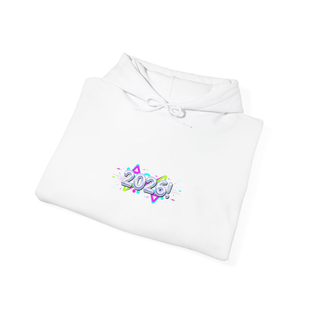 Y2K Cyber Holo Chrome Text Hoodie | retro tech print, early 2000s style