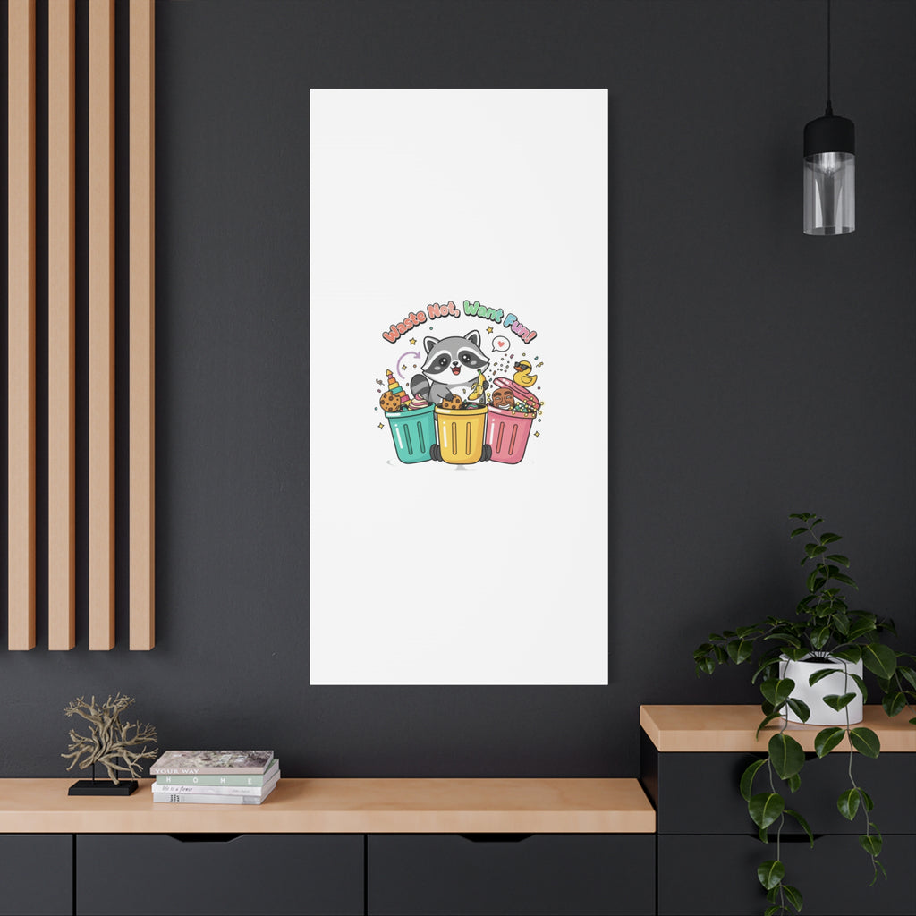 Trash Panda Holiday Canvas | Cute Raccoon Trash-Mas Art, Festive Meme Print