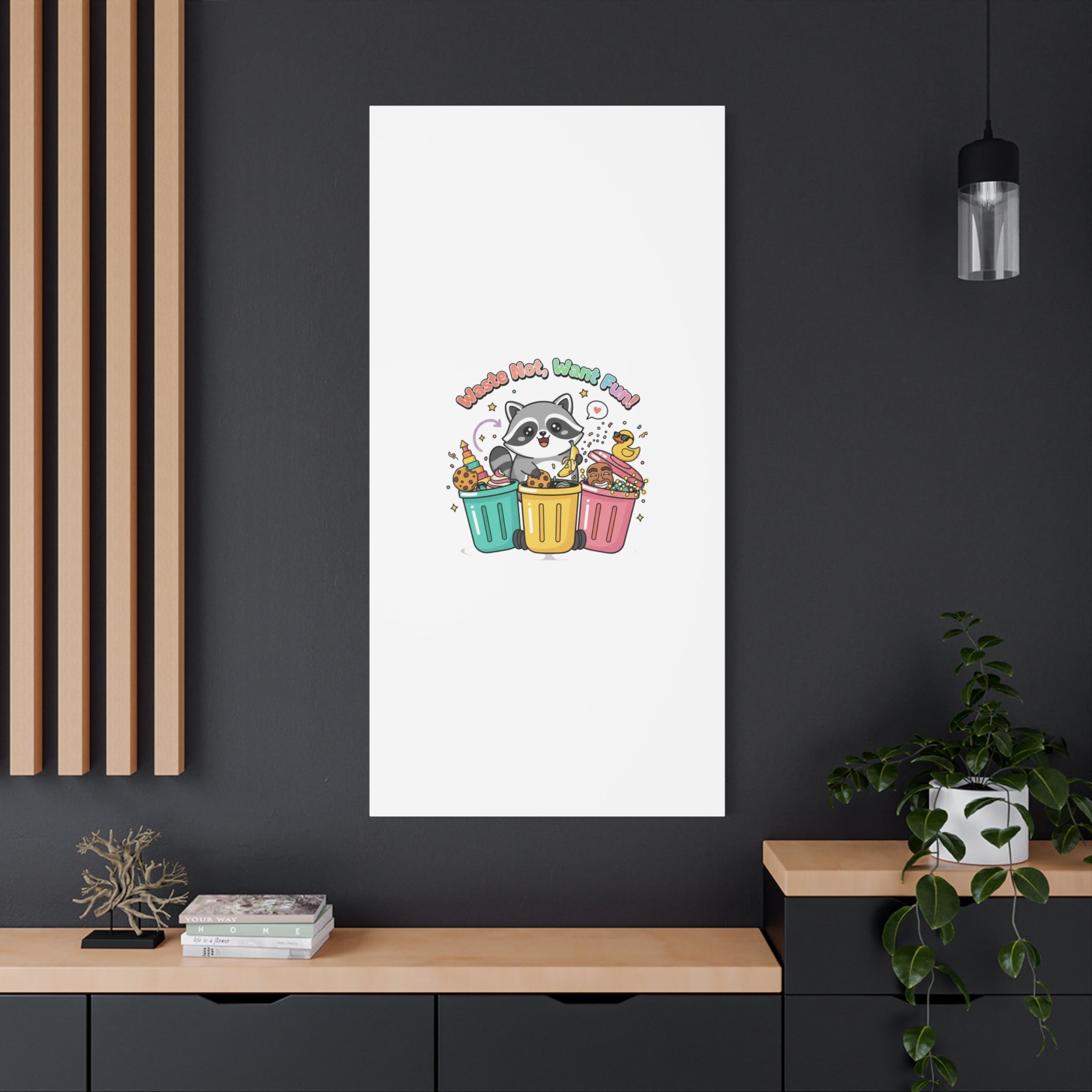 Trash Panda Holiday Canvas | Cute Raccoon Trash-Mas Art, Festive Meme Print