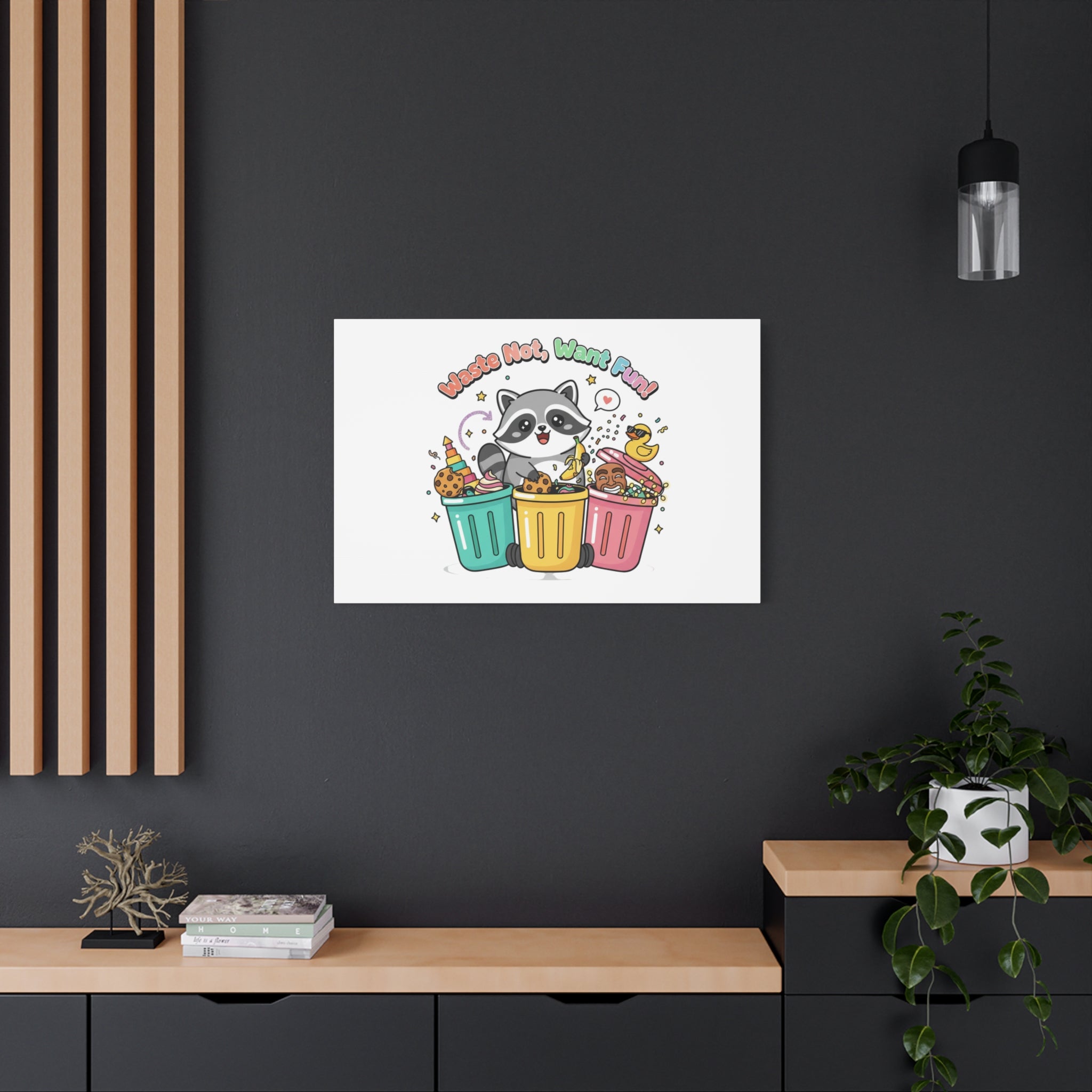 Trash Panda Holiday Canvas | Cute Raccoon Trash-Mas Art, Festive Meme Print