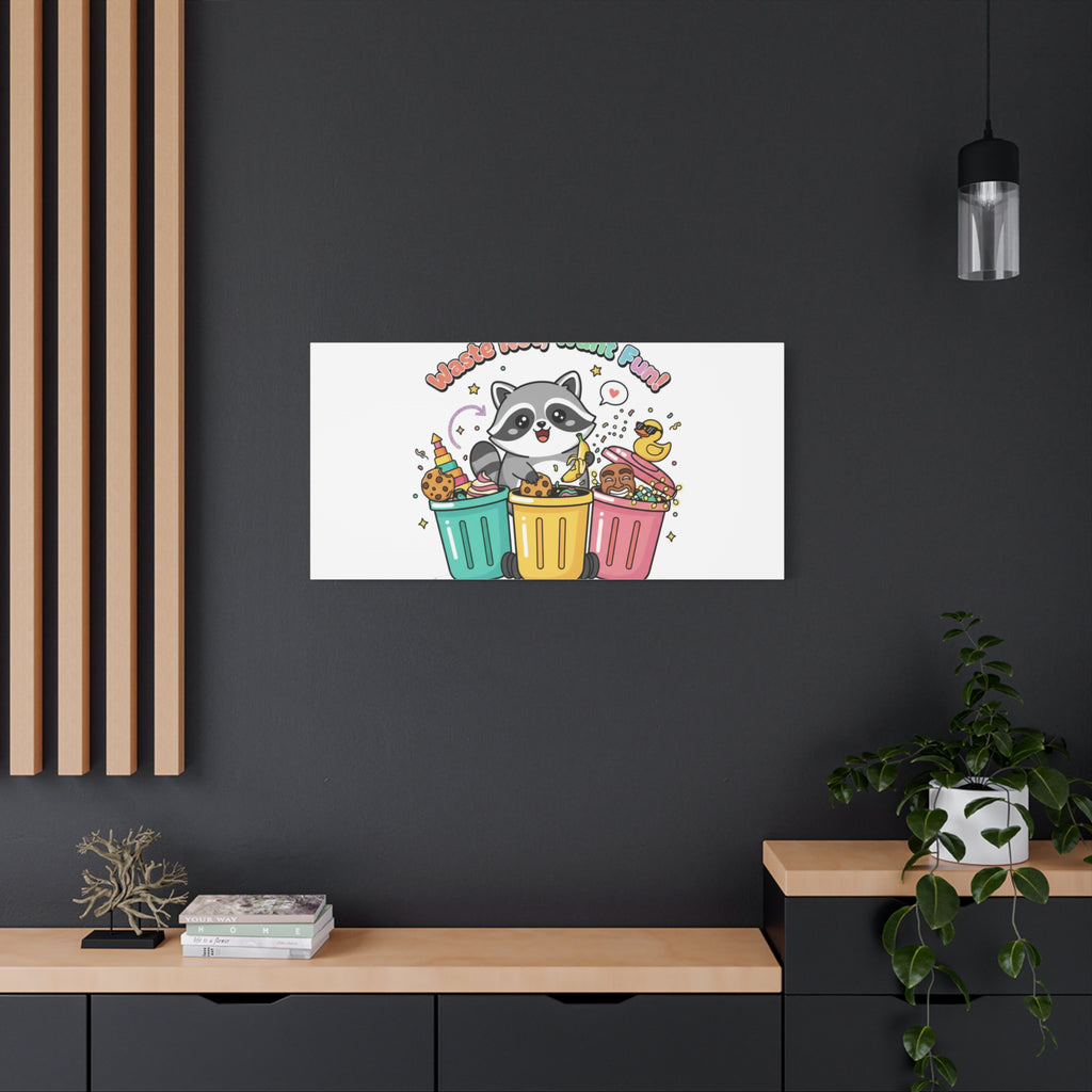 Trash Panda Holiday Canvas | Cute Raccoon Trash-Mas Art, Festive Meme Print